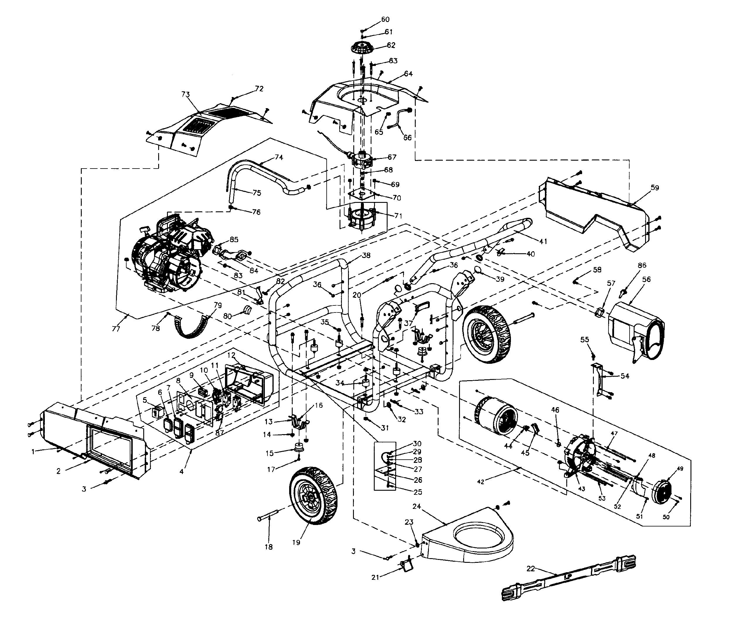 Generac LP5500-6001-0 frame diagram