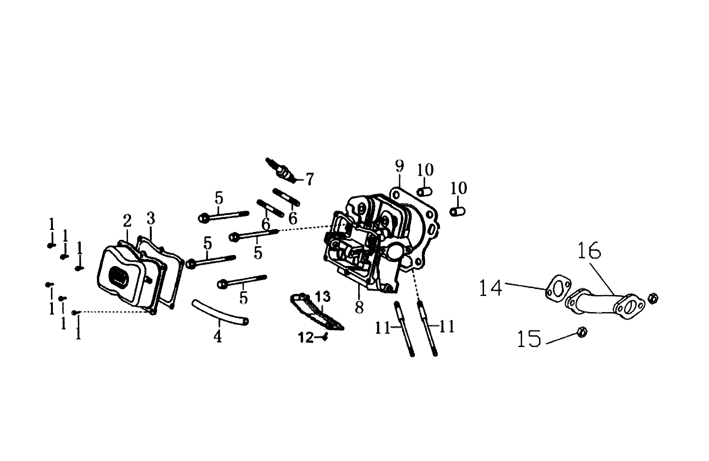 Generac LP5500-6001-0 cylinder head diagram