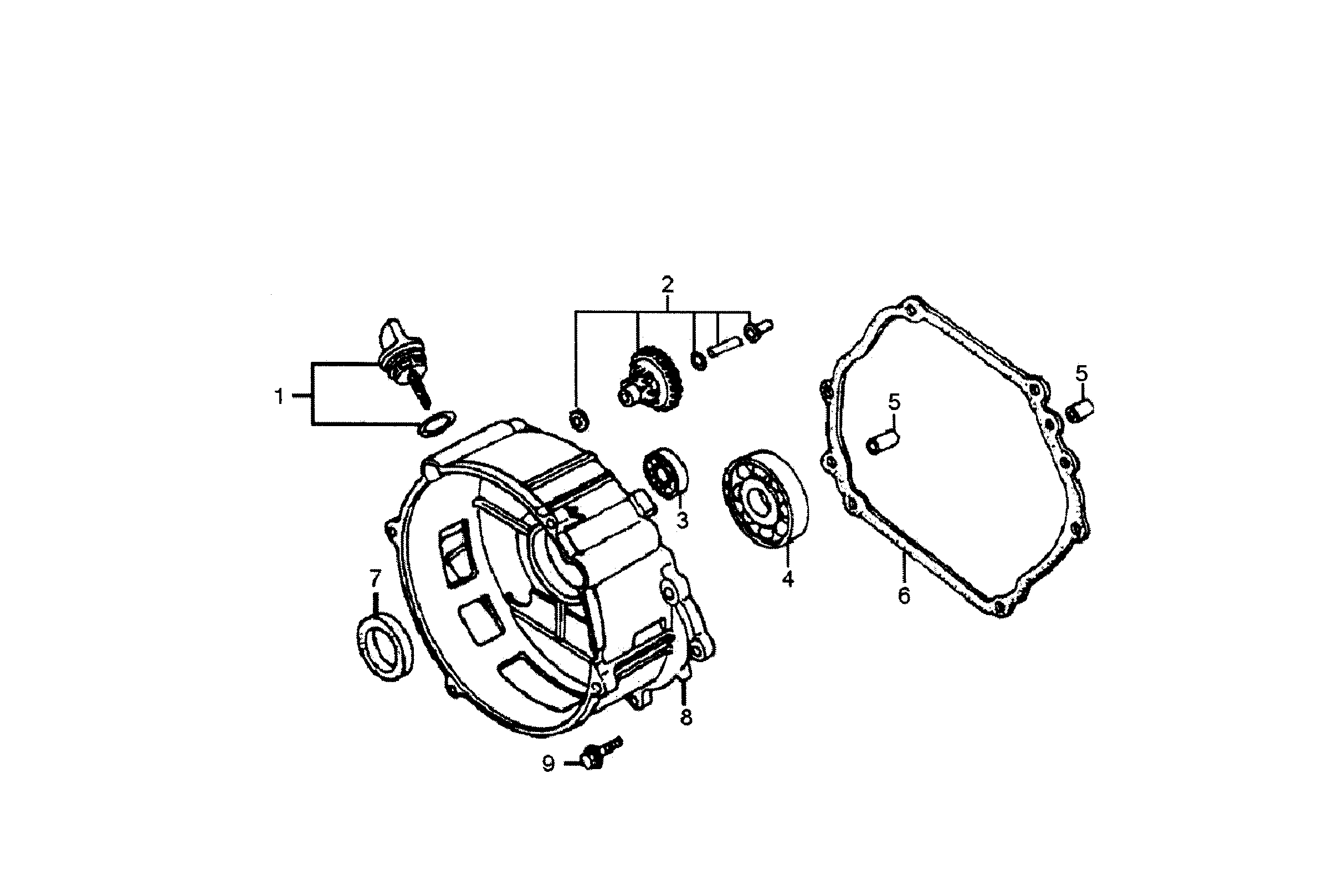 Generac LP5500-6001-0 crankcase cover diagram