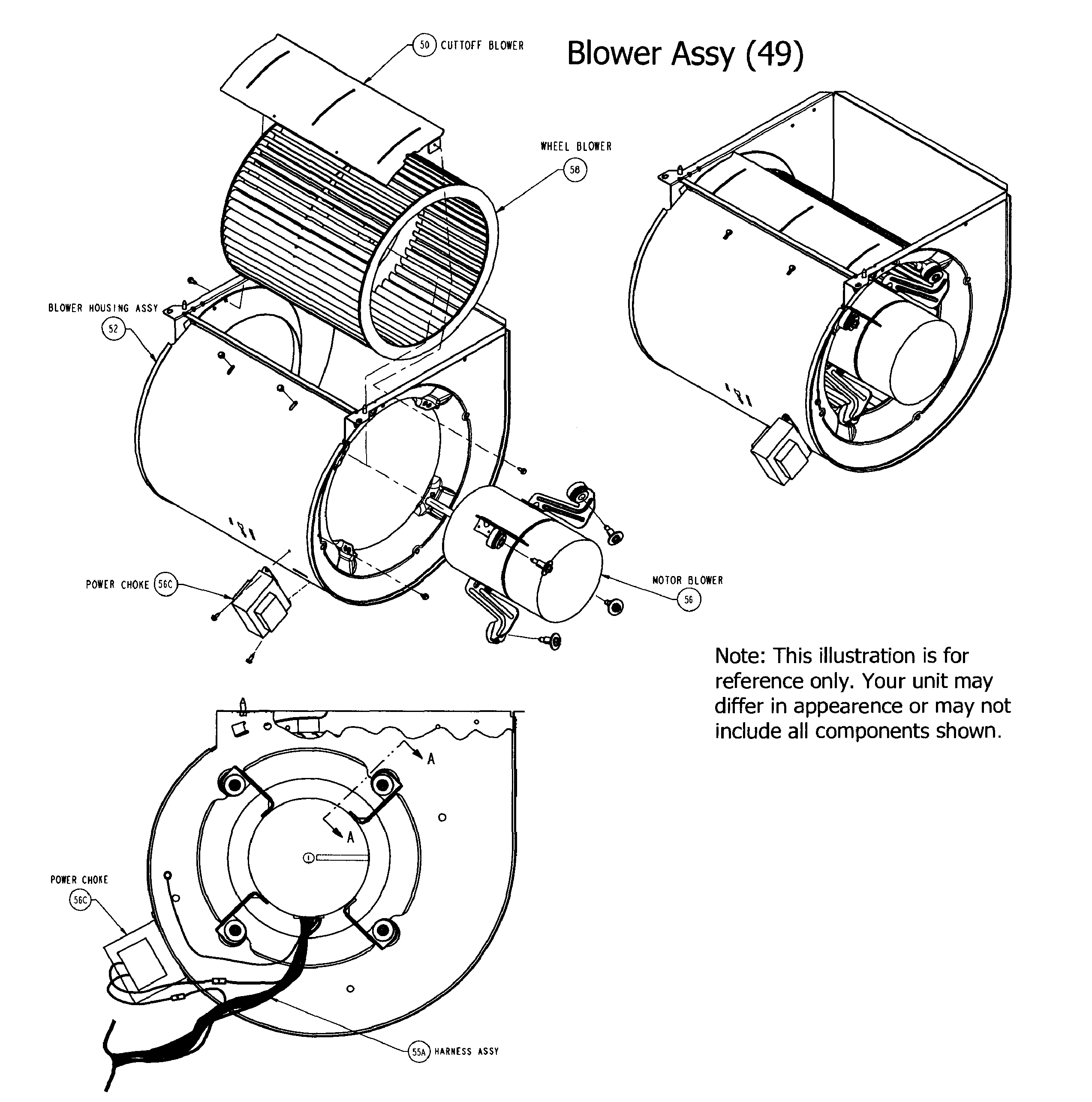 Carrier 58CVA070---10112 blower assy diagram