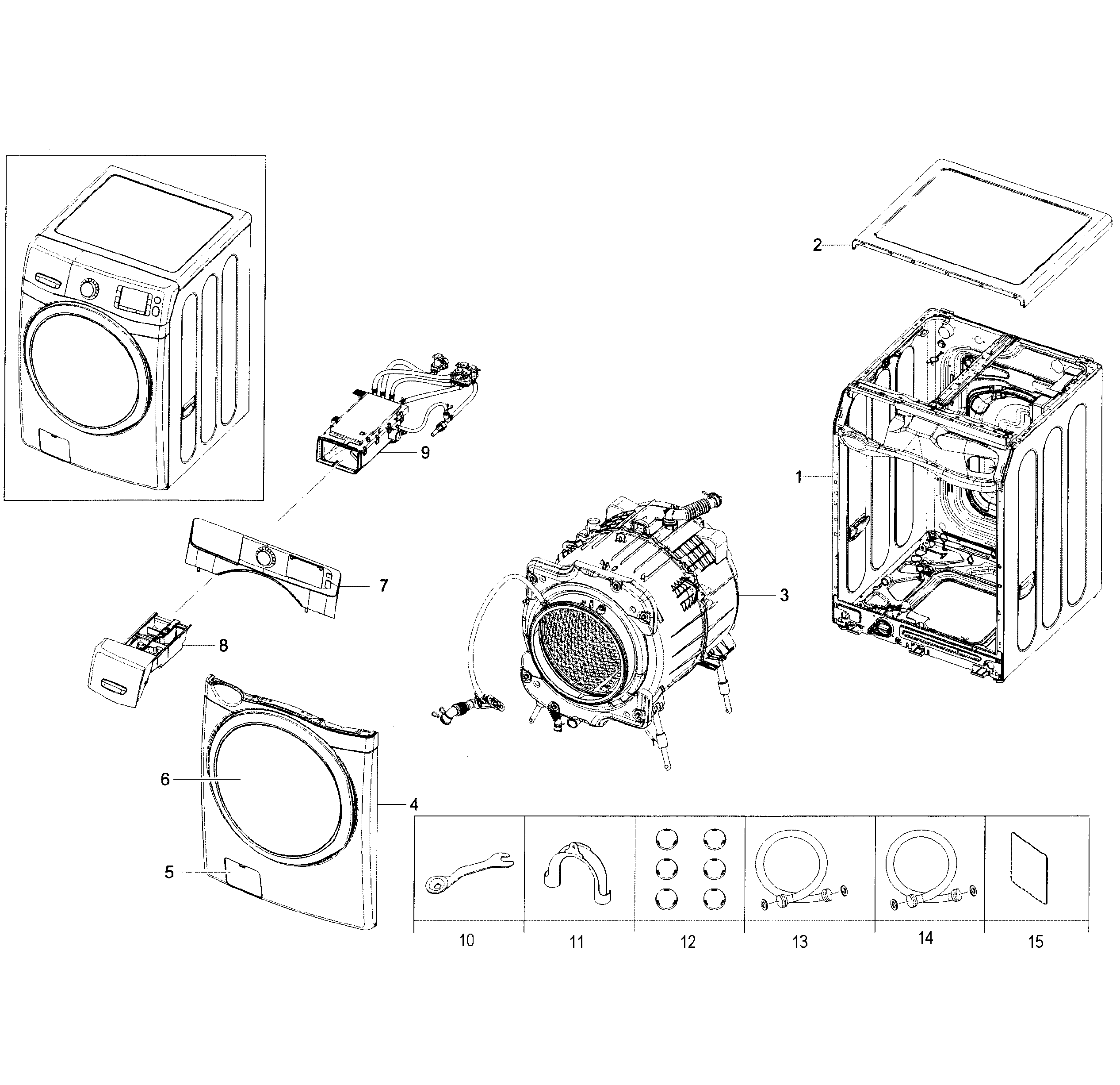 Samsung WF45H6100AP/A2-00 main assy diagram