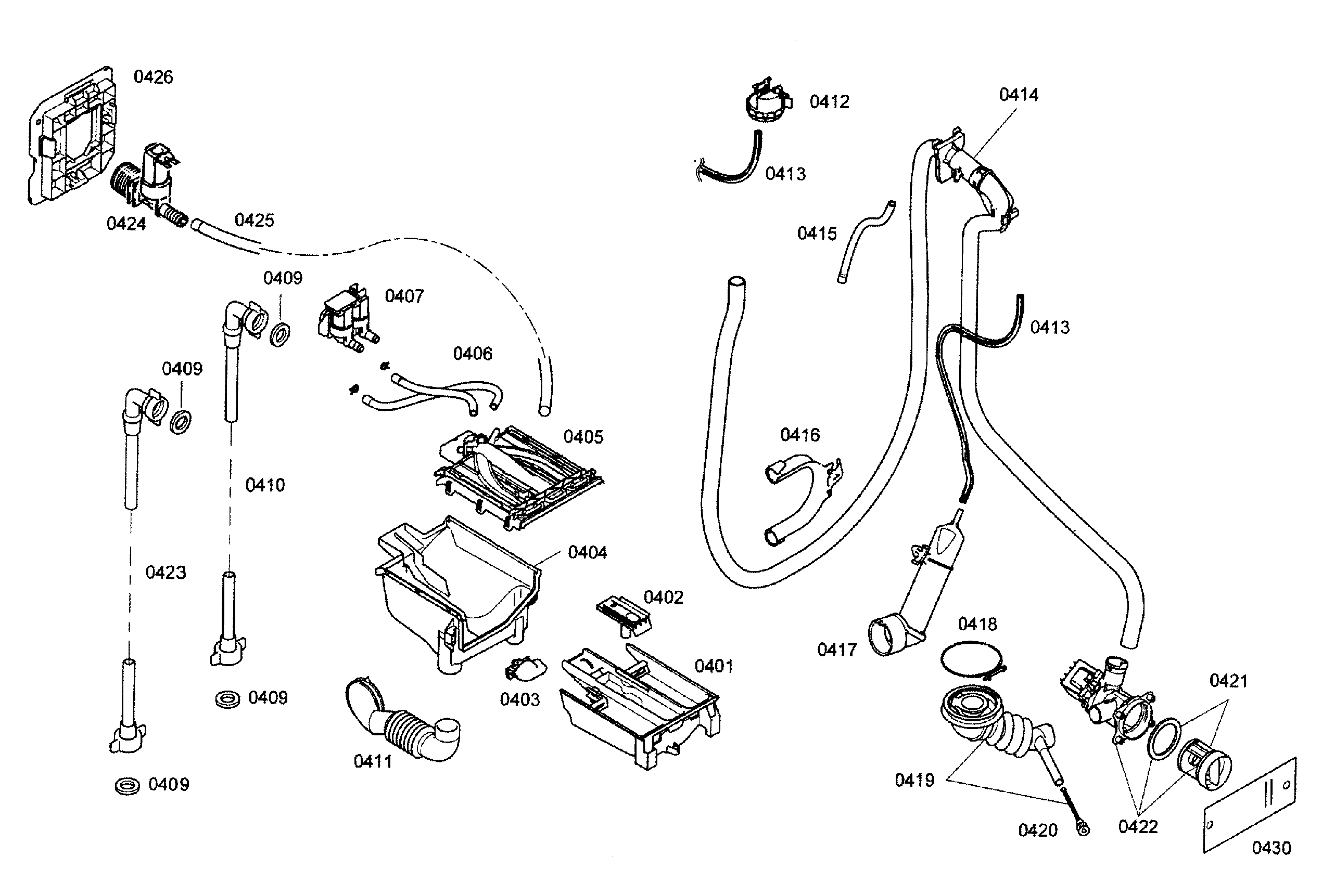 Bosch WAS20160UC/38 valve assy diagram