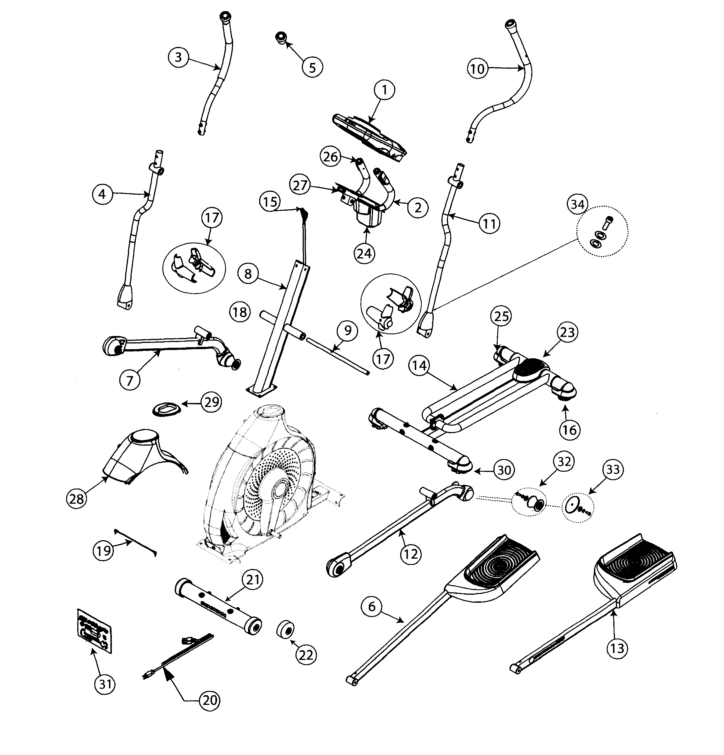 Schwinn SCHWINN 470 frame assy diagram