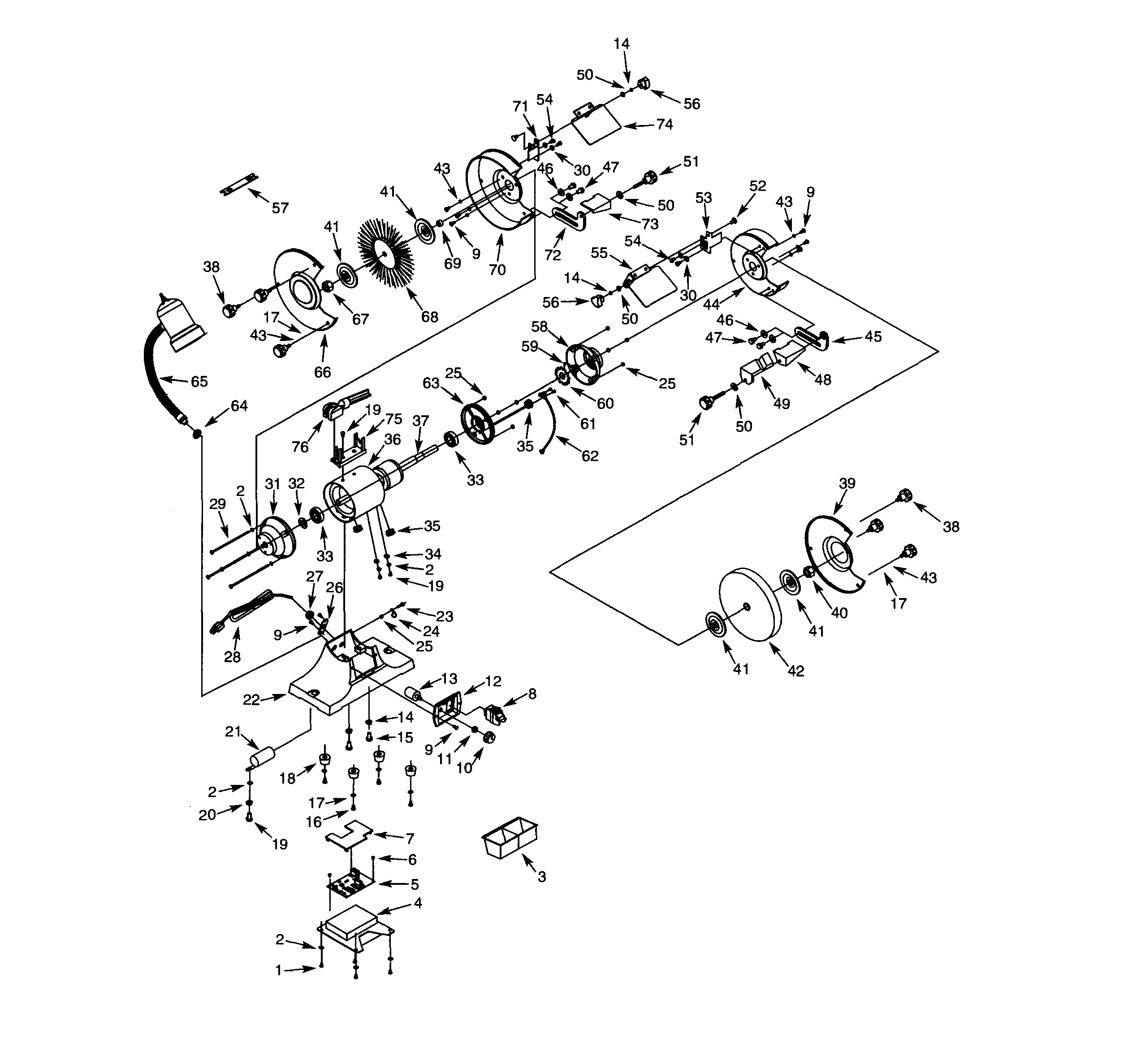 Craftsman 14621154 grinder assy diagram