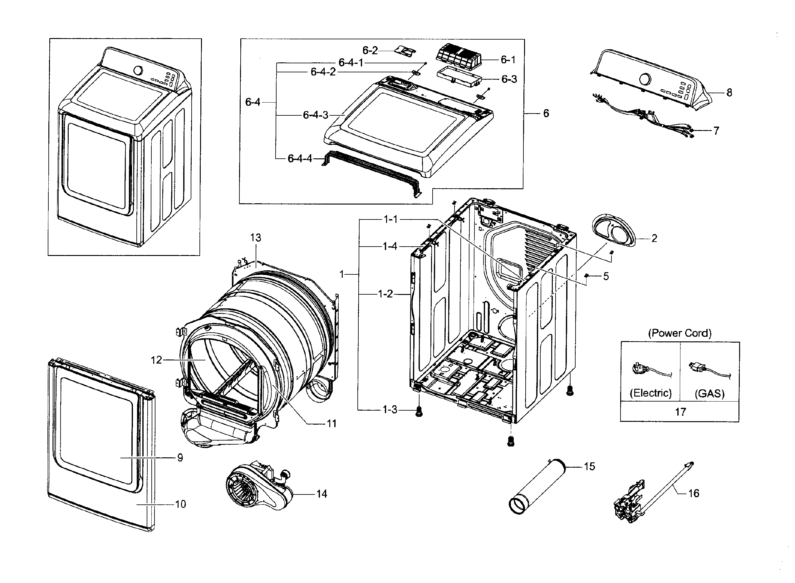Samsung DV45H7000GW/A2-00 main assy diagram