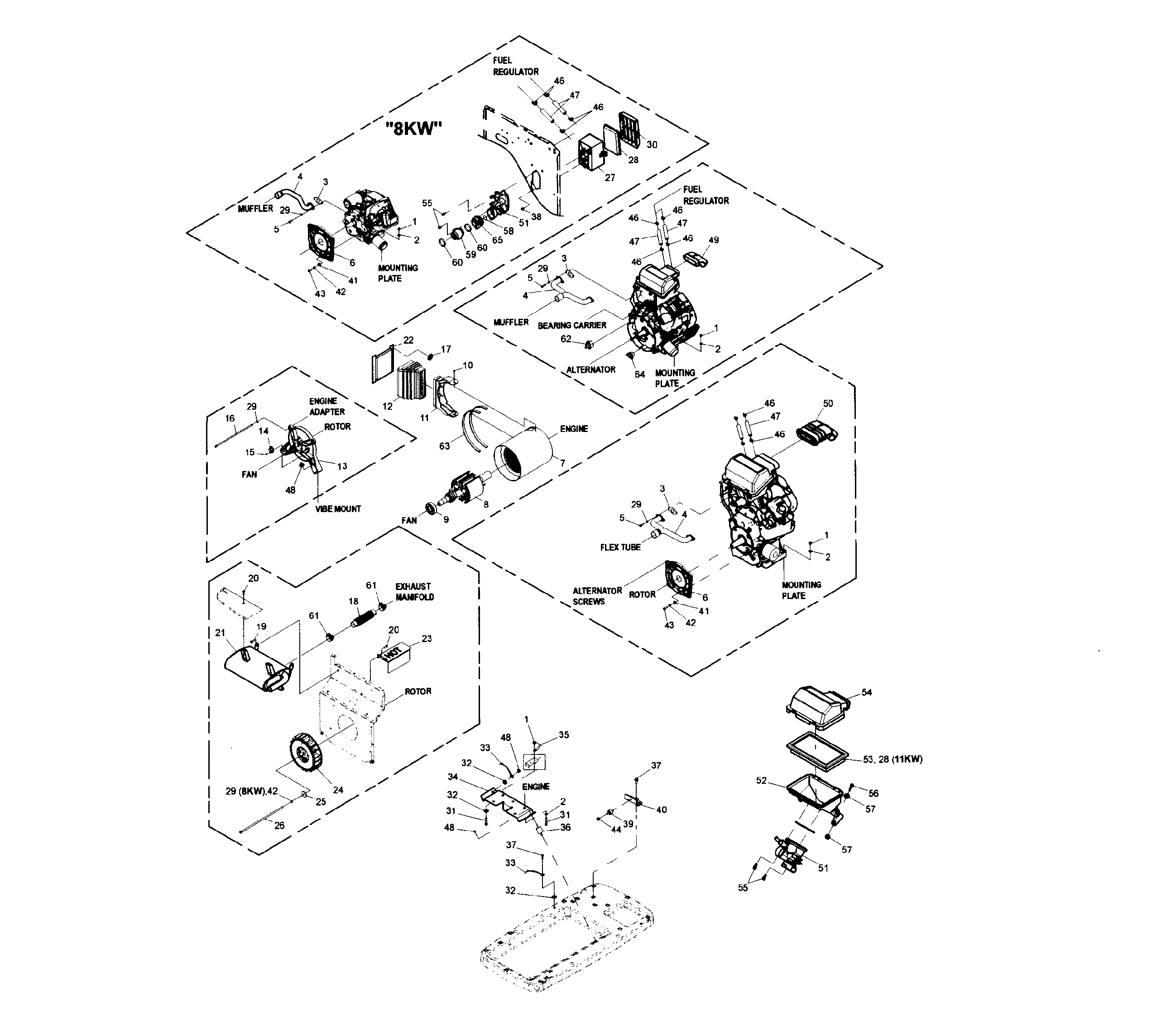 Generac 006437-0 generator diagram