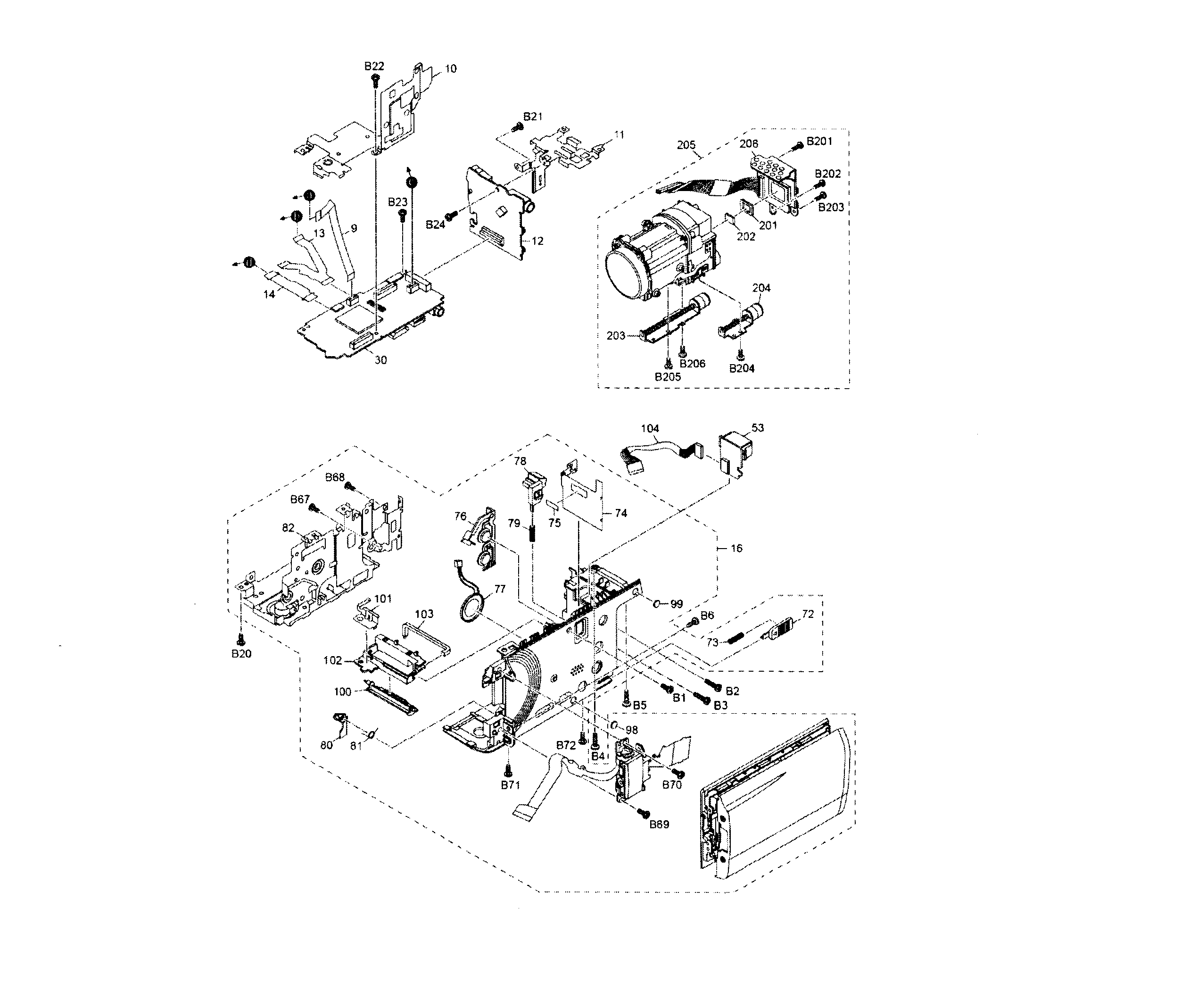 Panasonic HC-V720P frame & casing 2 diagram