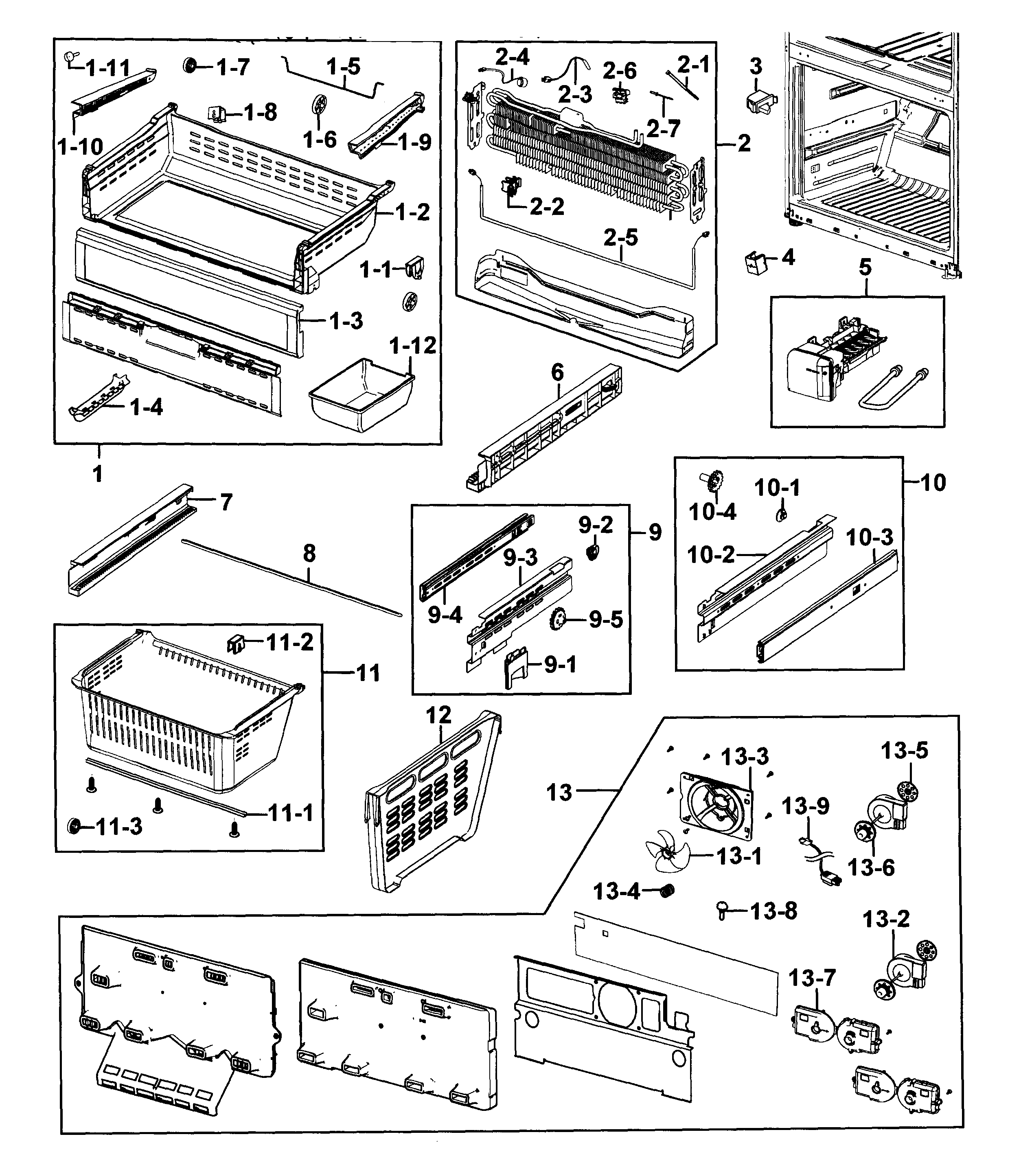Samsung RFG293HARS/XAA-01 freezer diagram