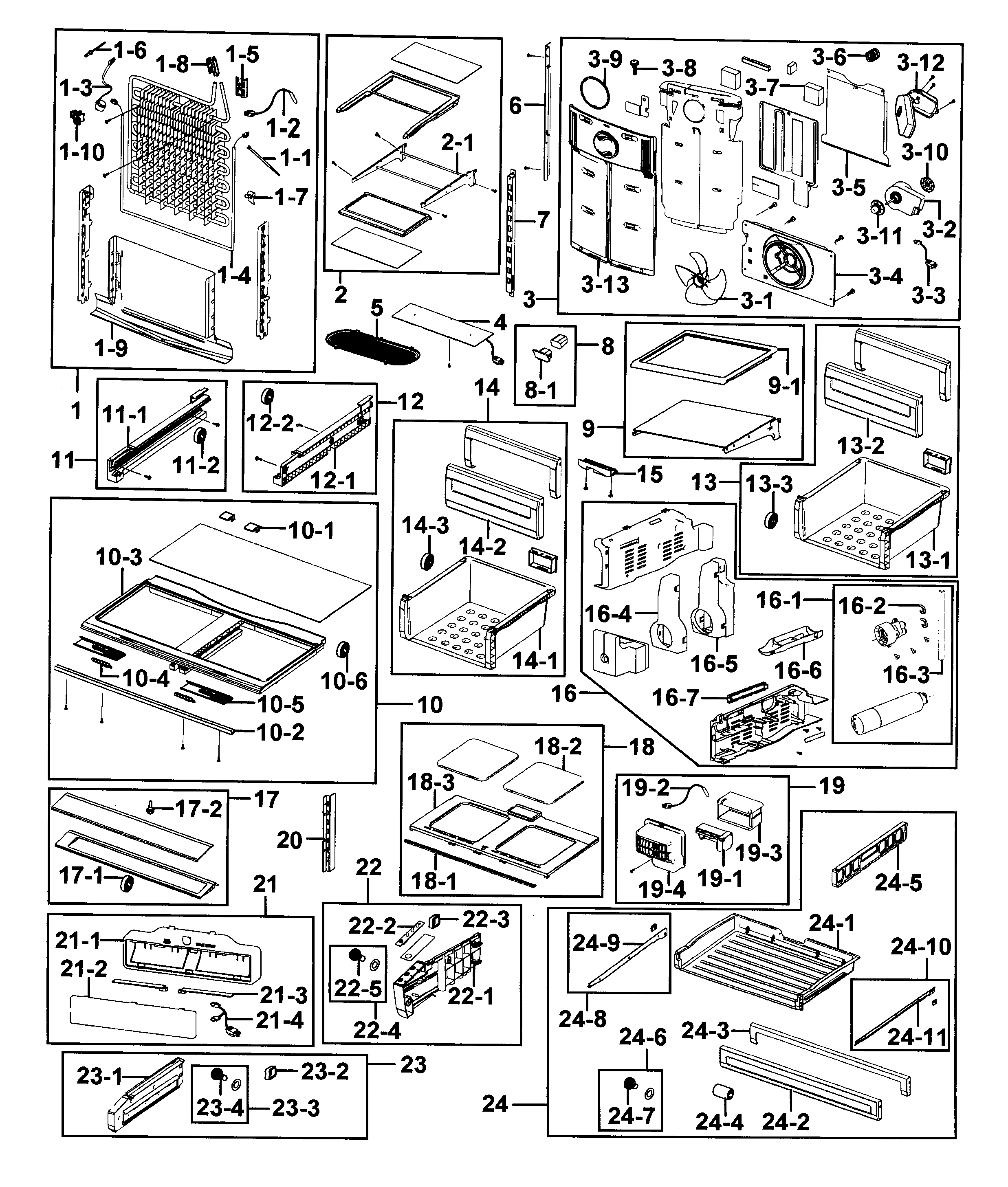 Samsung RFG293HARS/XAA-01 refrigerator diagram