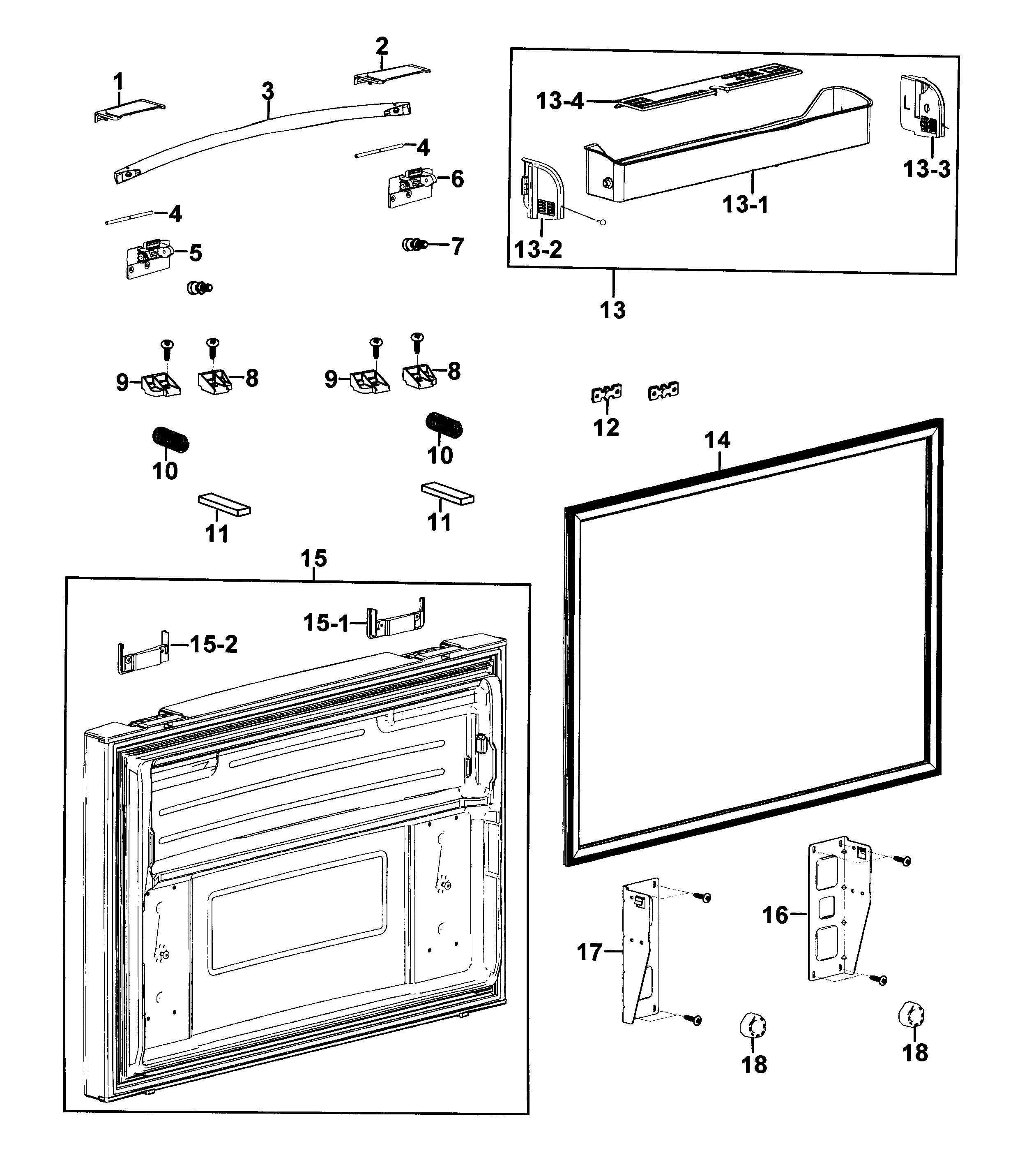 Samsung RFG293HARS/XAA-01 freezer door diagram