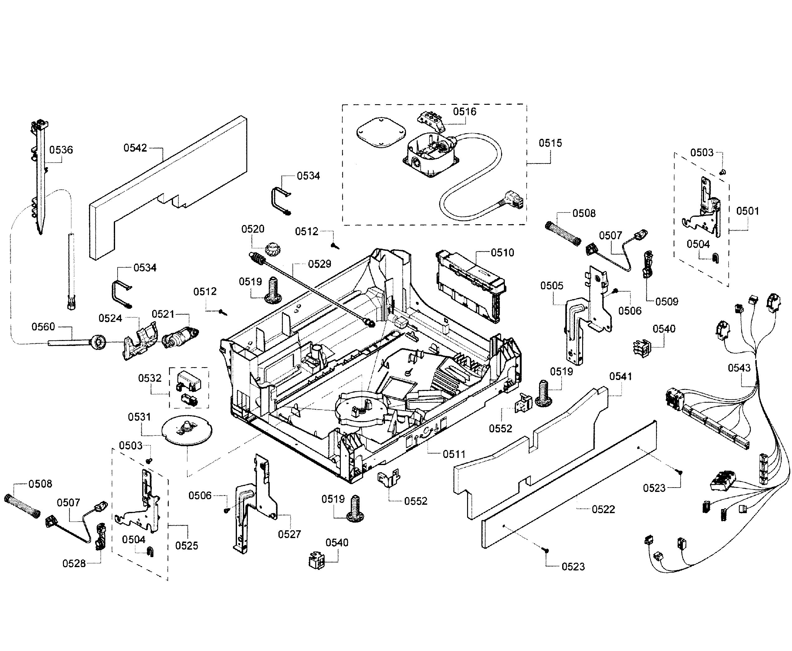 Bosch SHE8PT55UC/02 base assy diagram