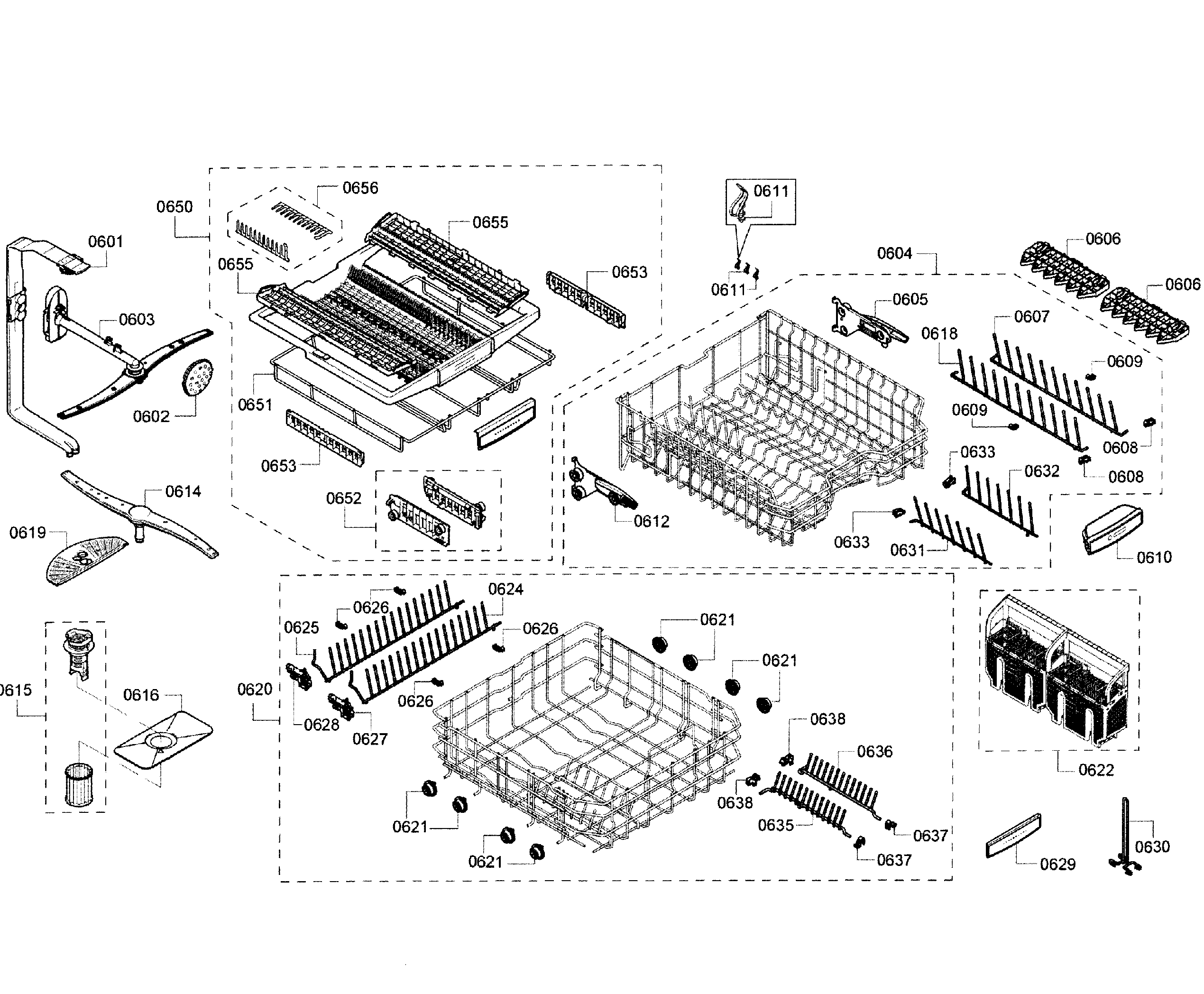 Bosch SHE8PT55UC/02 baskets diagram
