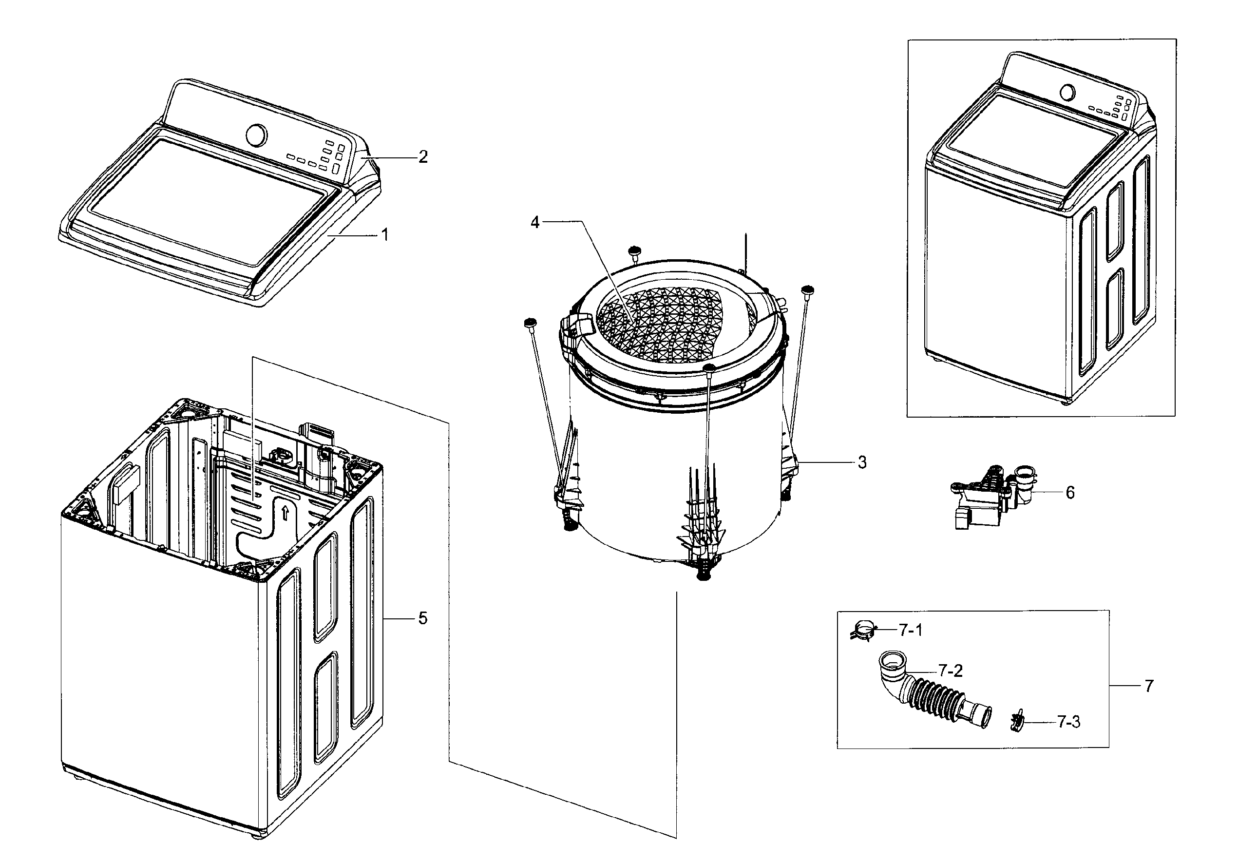 Samsung WA45H7000AW/A2-00 main assy diagram