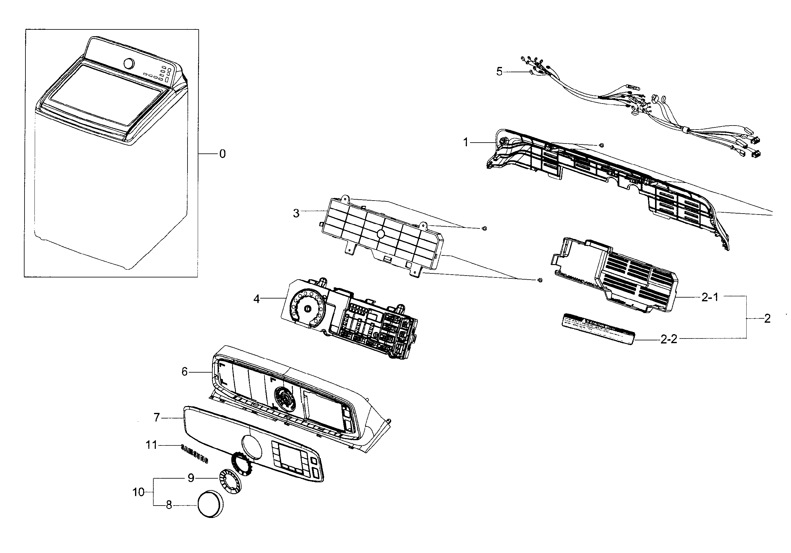 Samsung WA45H7000AW/A2-00 control panel diagram