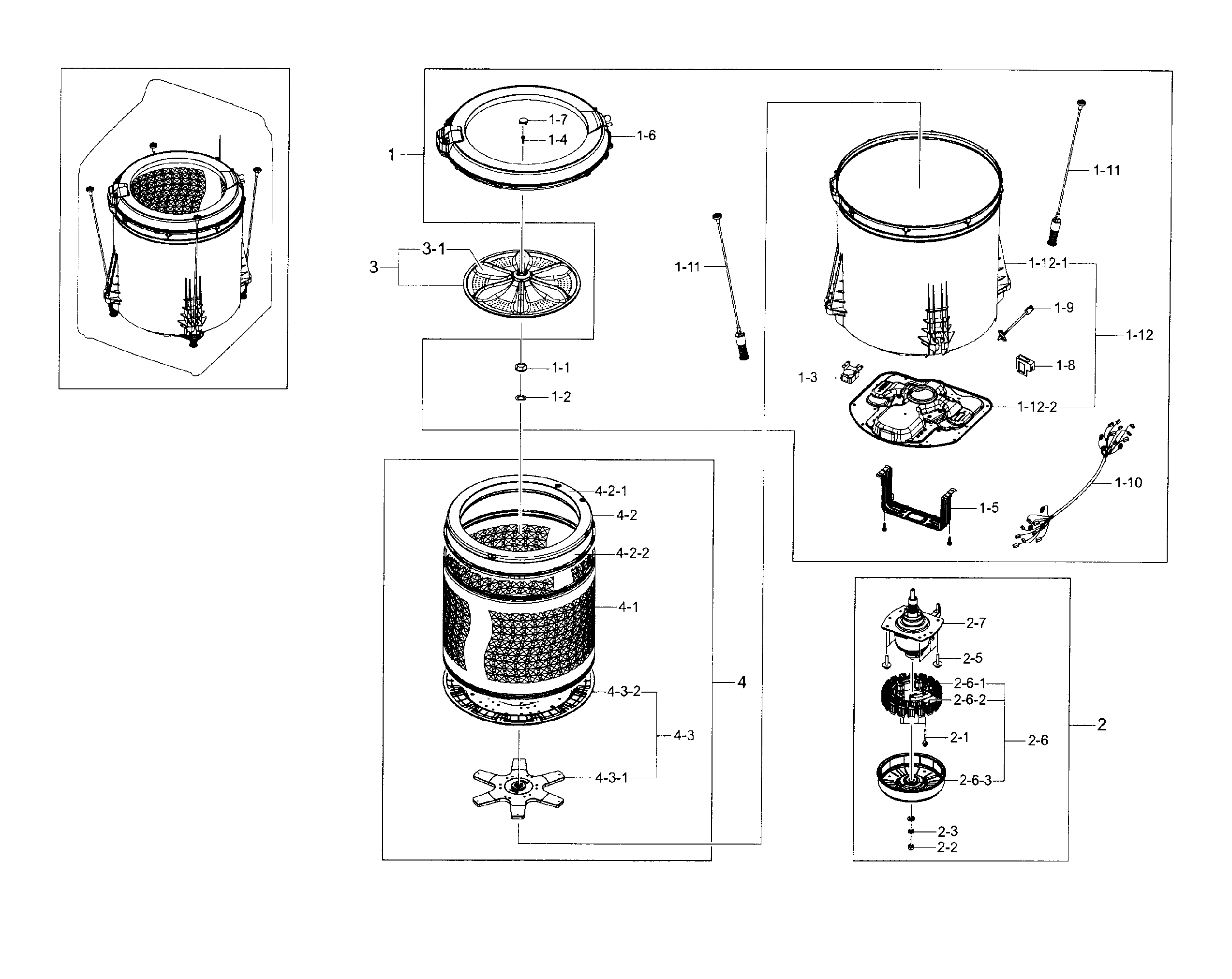 Samsung WA45H7000AW/A2-00 tub parts diagram