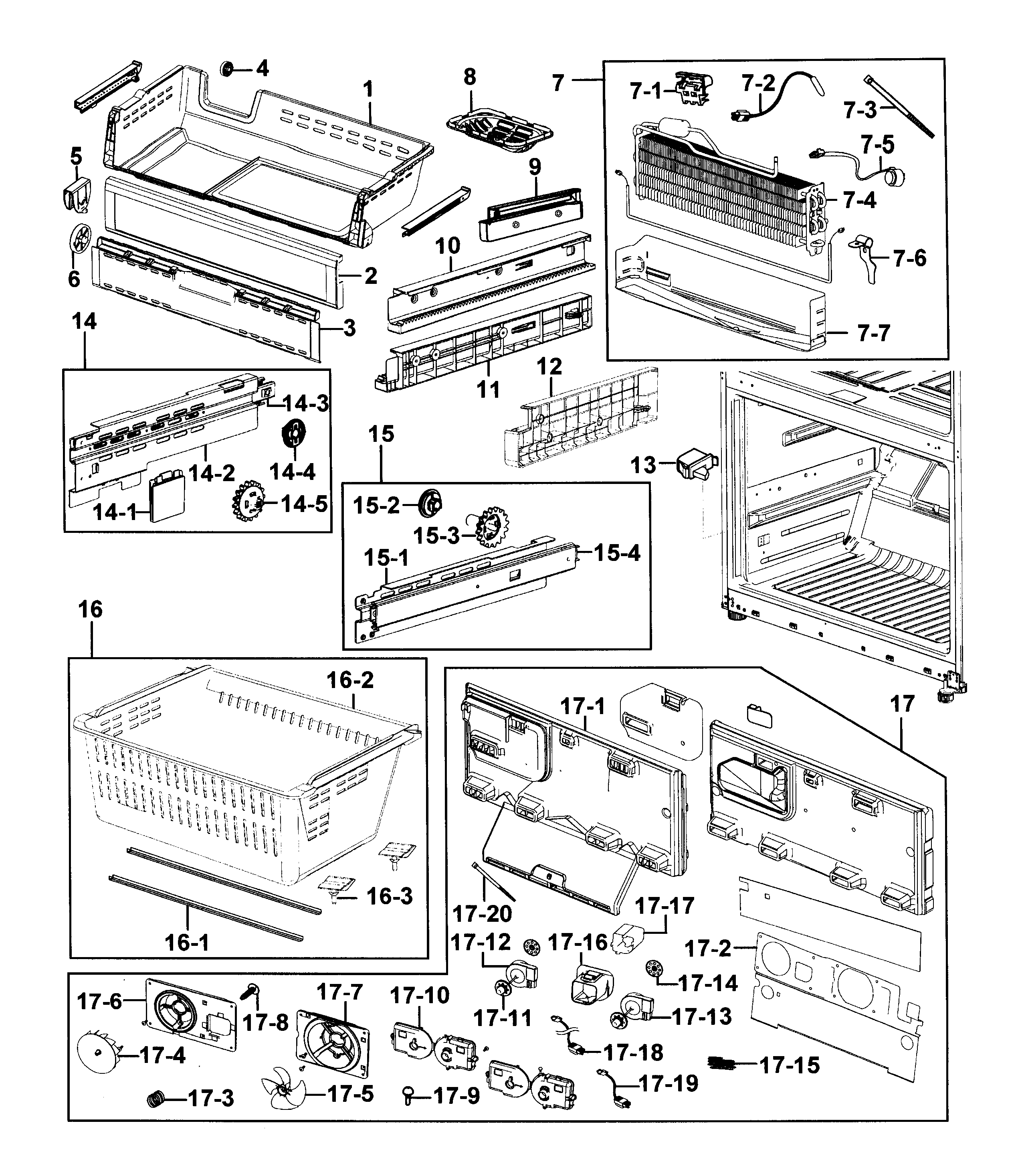 Samsung RF26XAZRS/XAA-00 freezer diagram