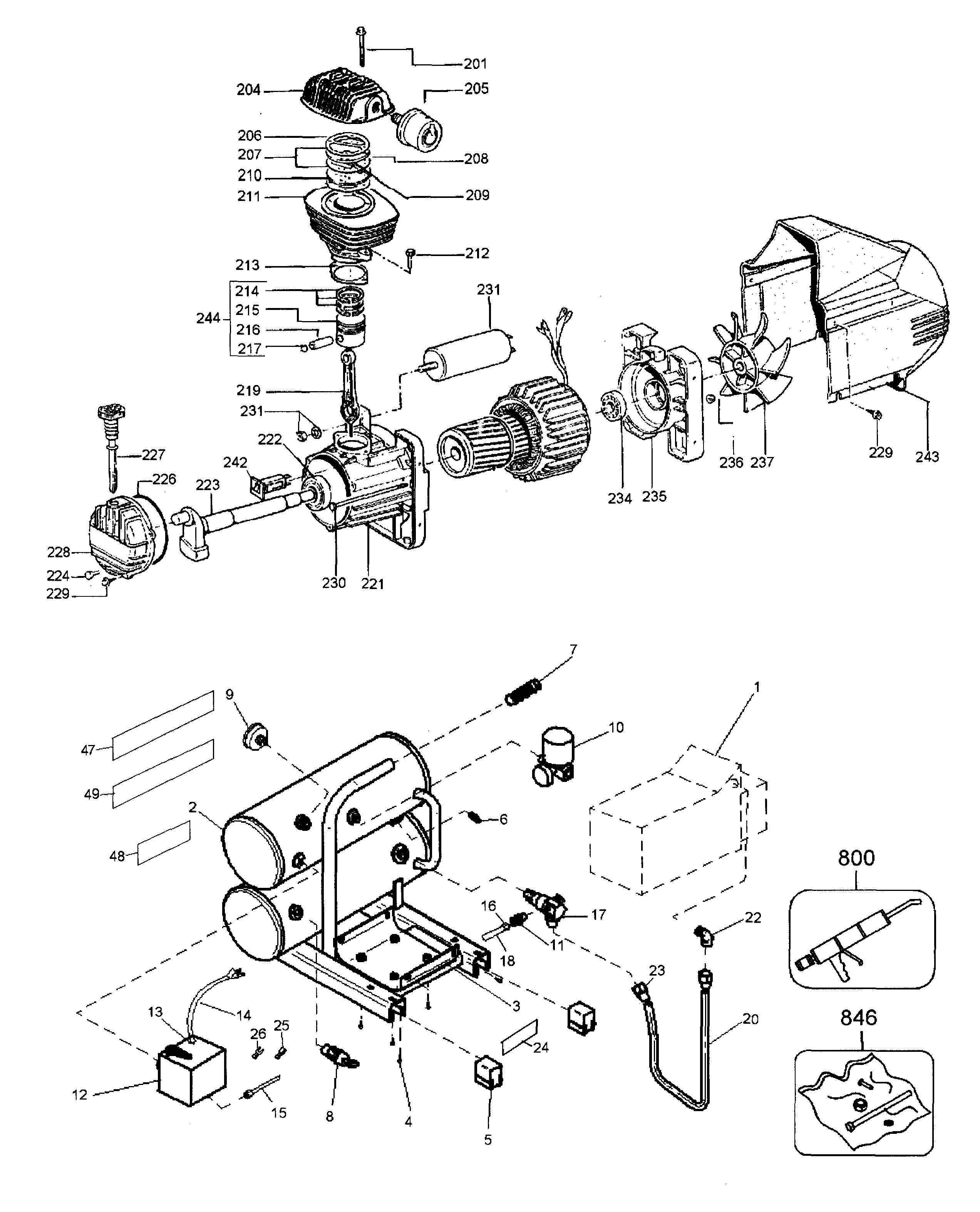 DeWalt D55150 TYPE 1 compressor assy diagram