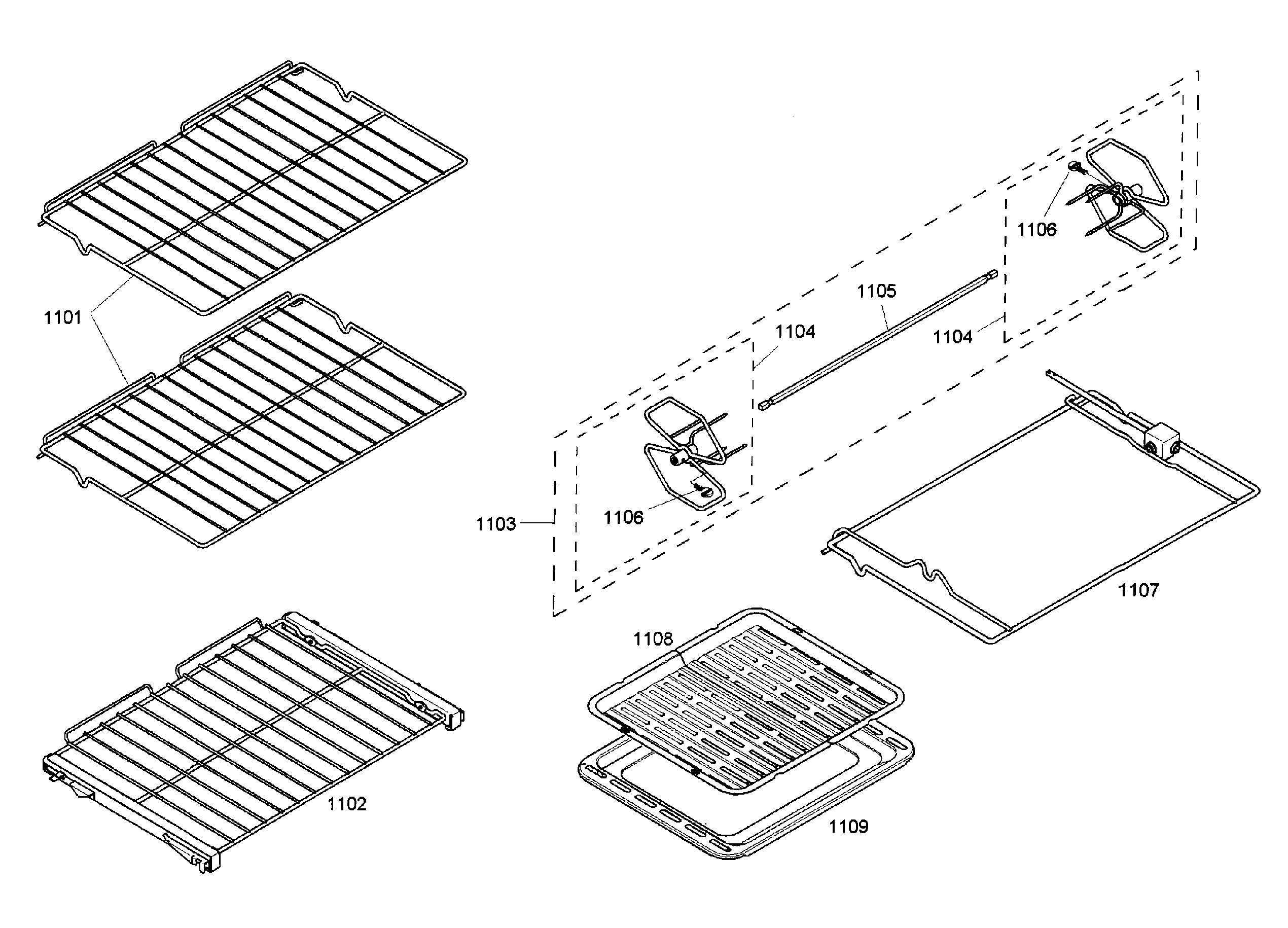 Thermador POM301/02 oven rack diagram