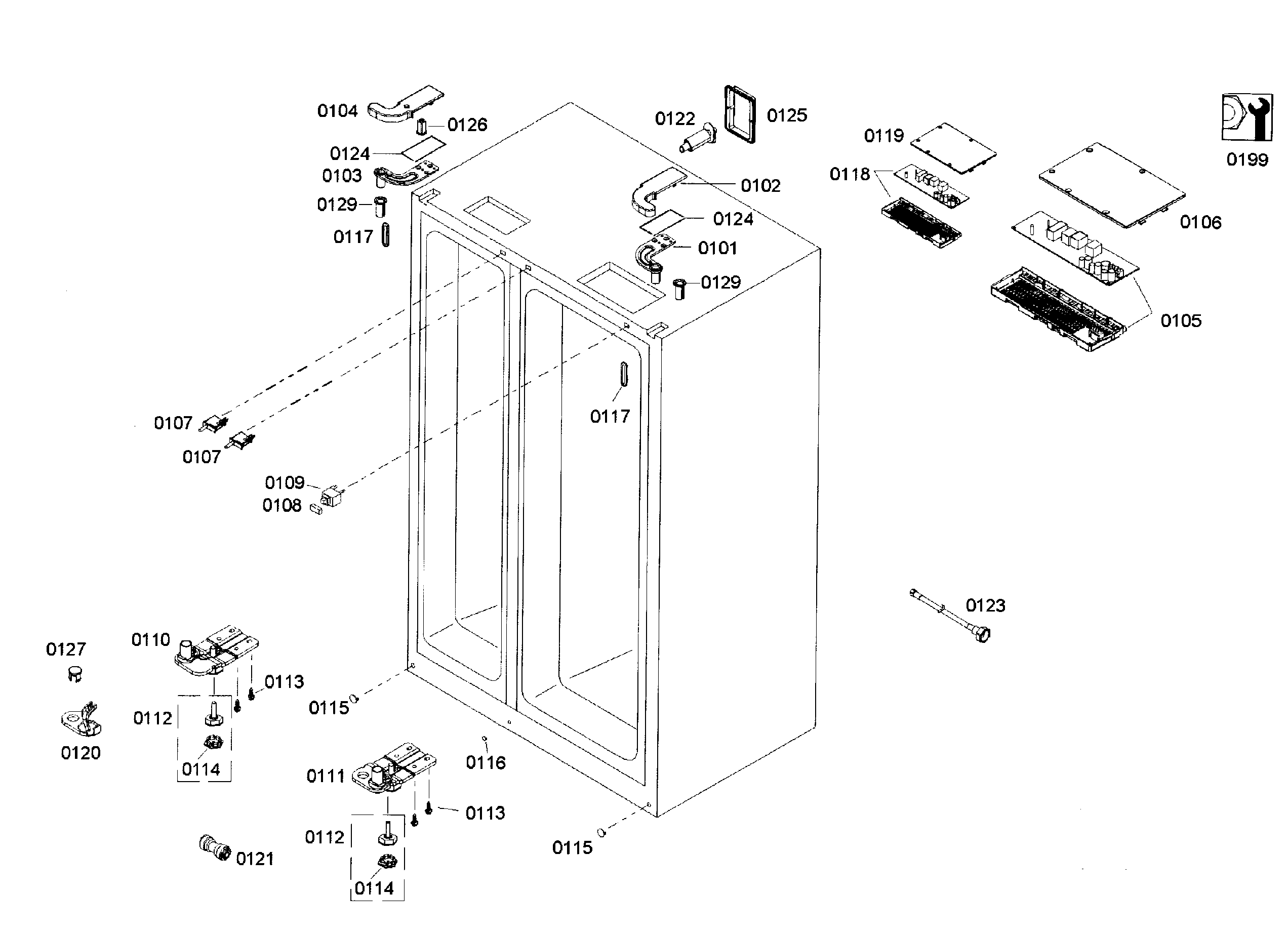 Bosch B22CS50SNS/04 cabinet diagram
