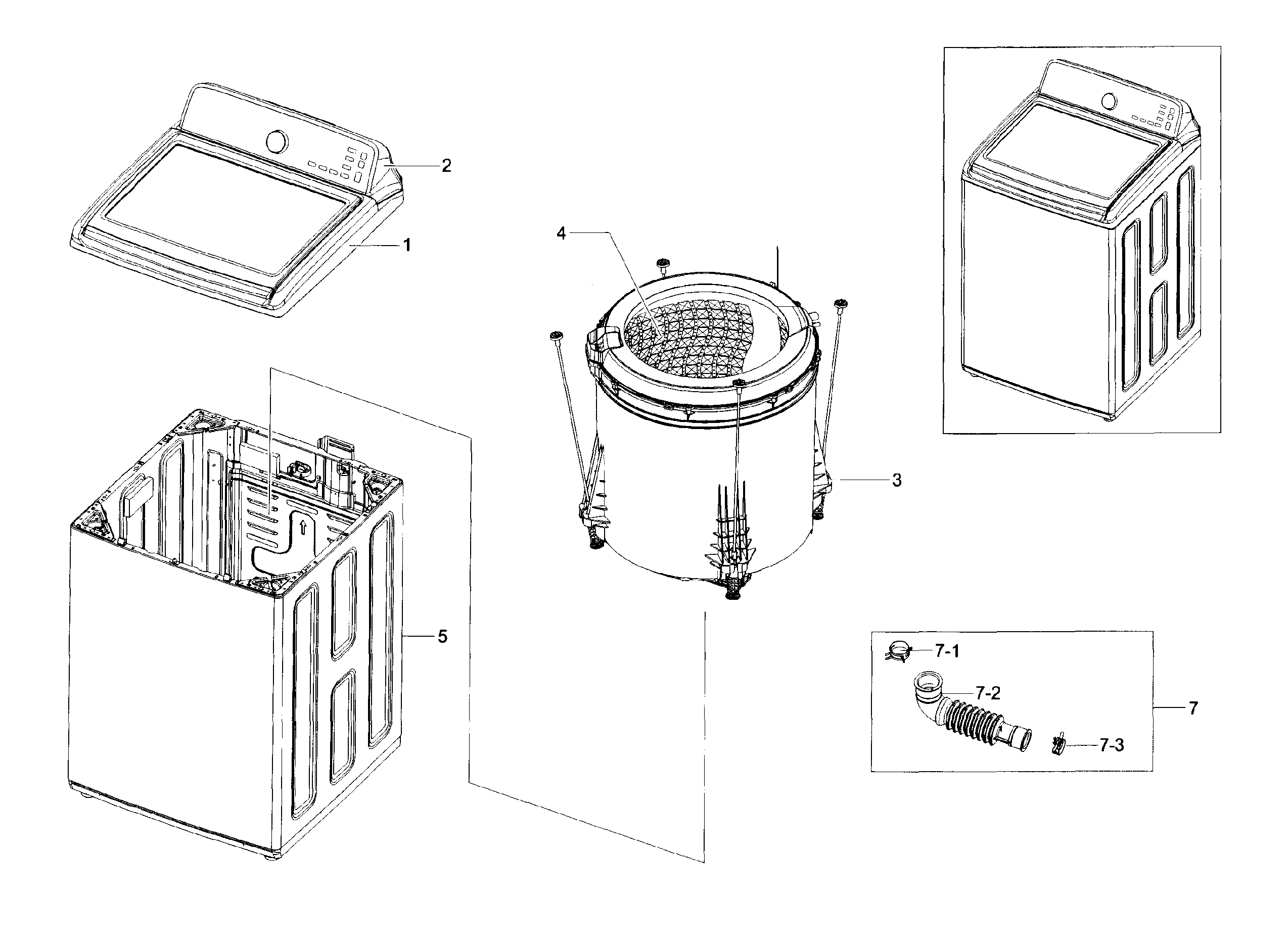 Samsung WA45H7200AW/A2-00 main assy diagram