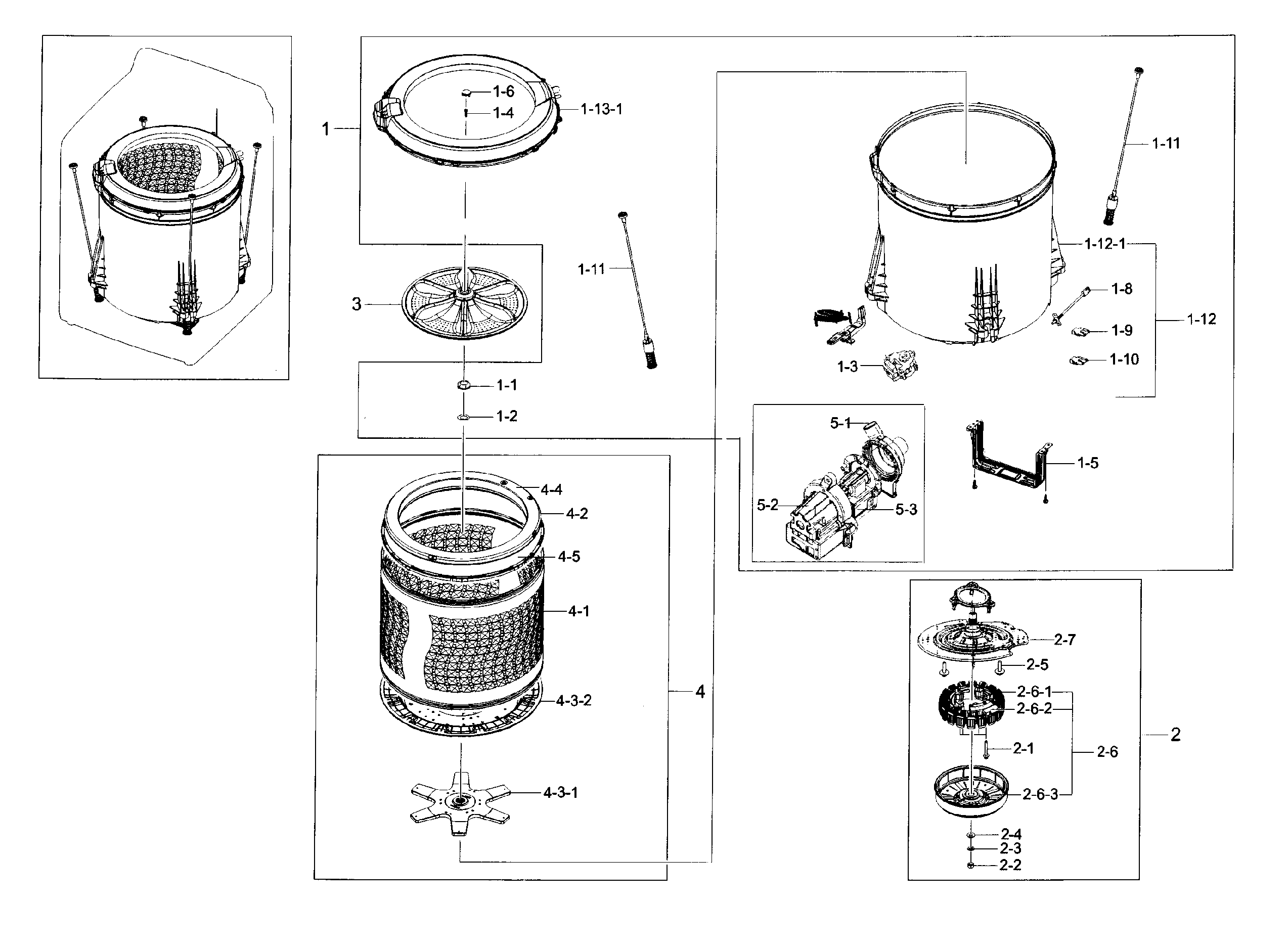 Samsung WA45H7200AW/A2-00 tub parts diagram
