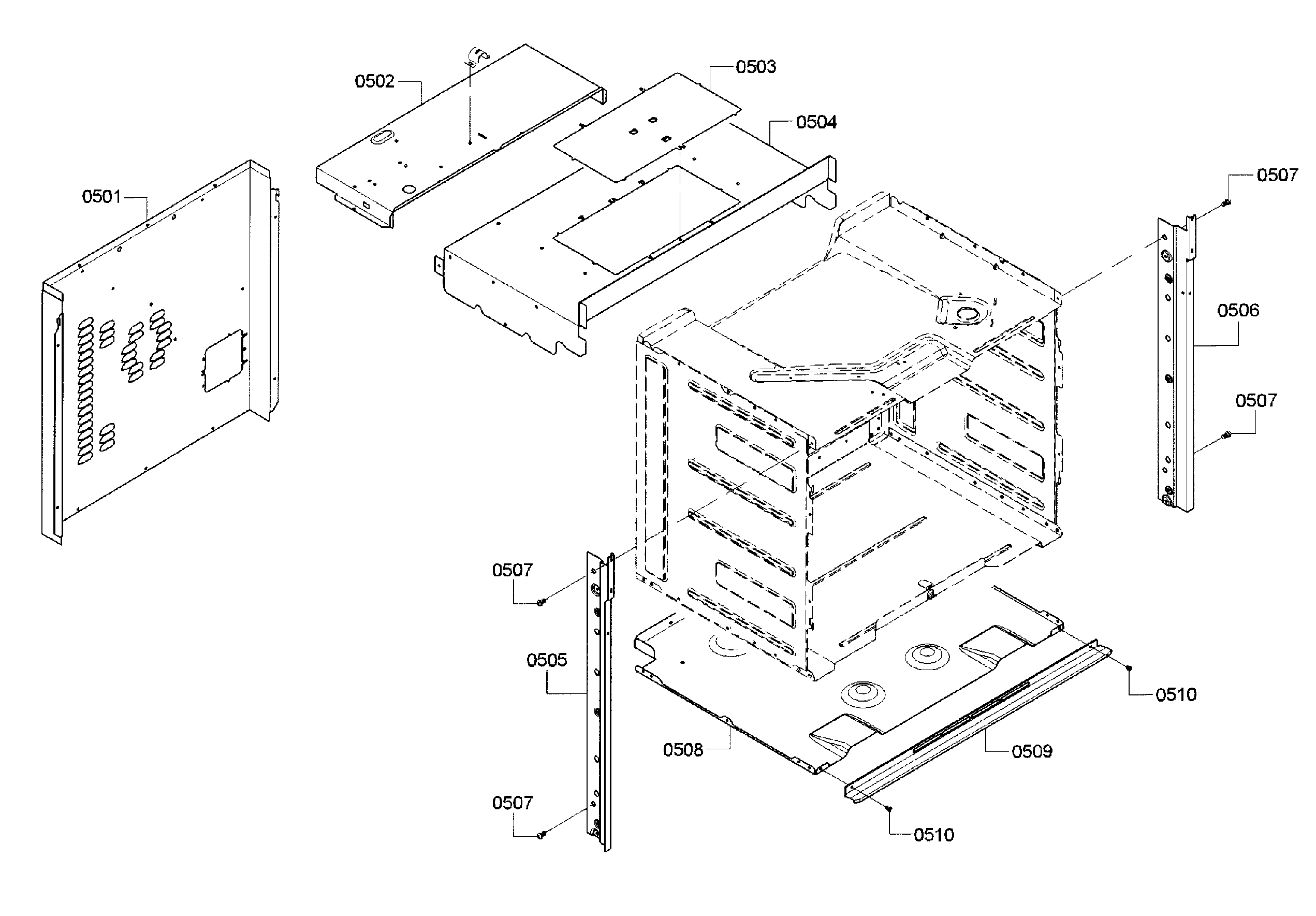 Bosch HBL5351UC/01 cabinet diagram