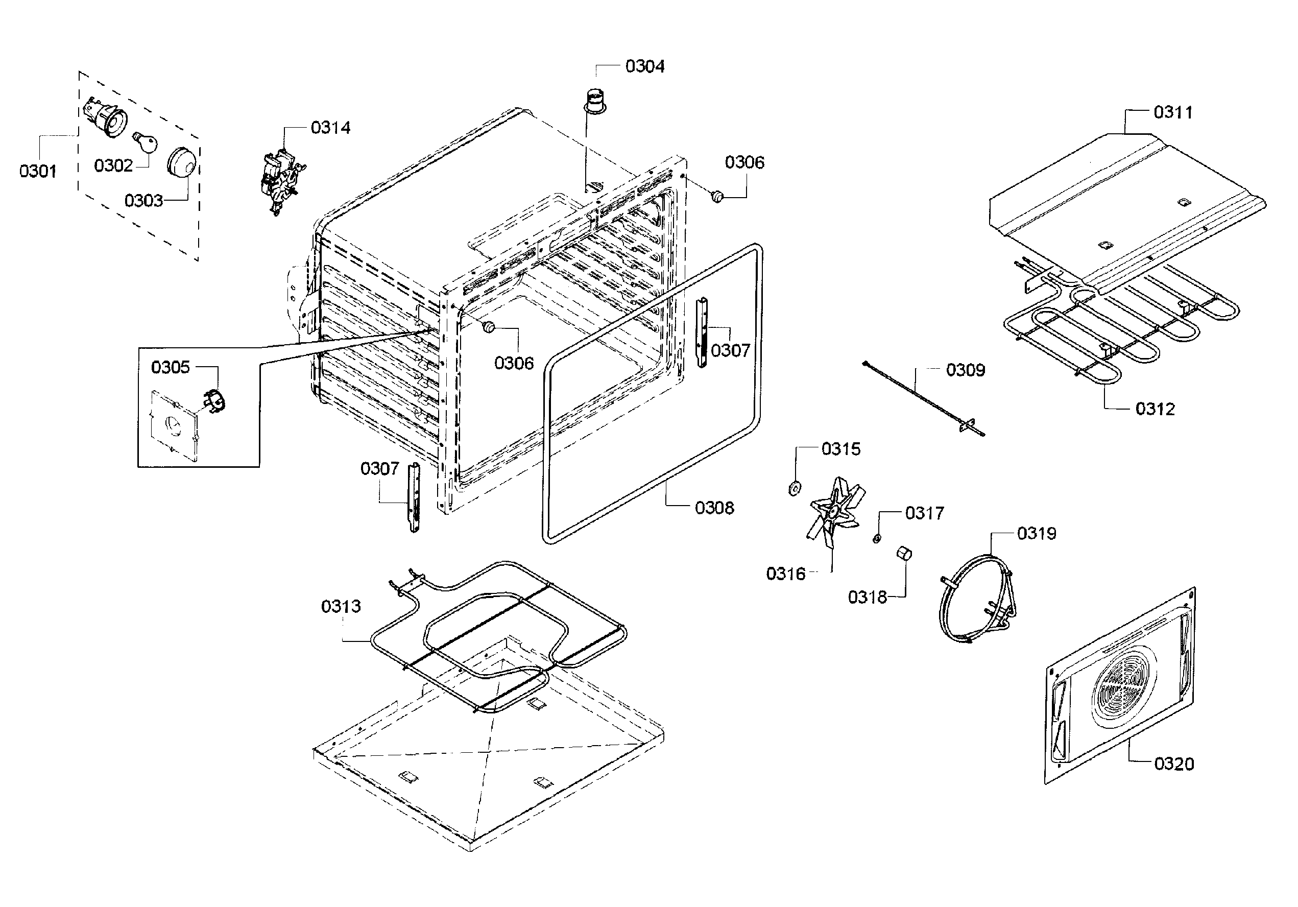 Bosch HBL5451UC/01 cavity diagram