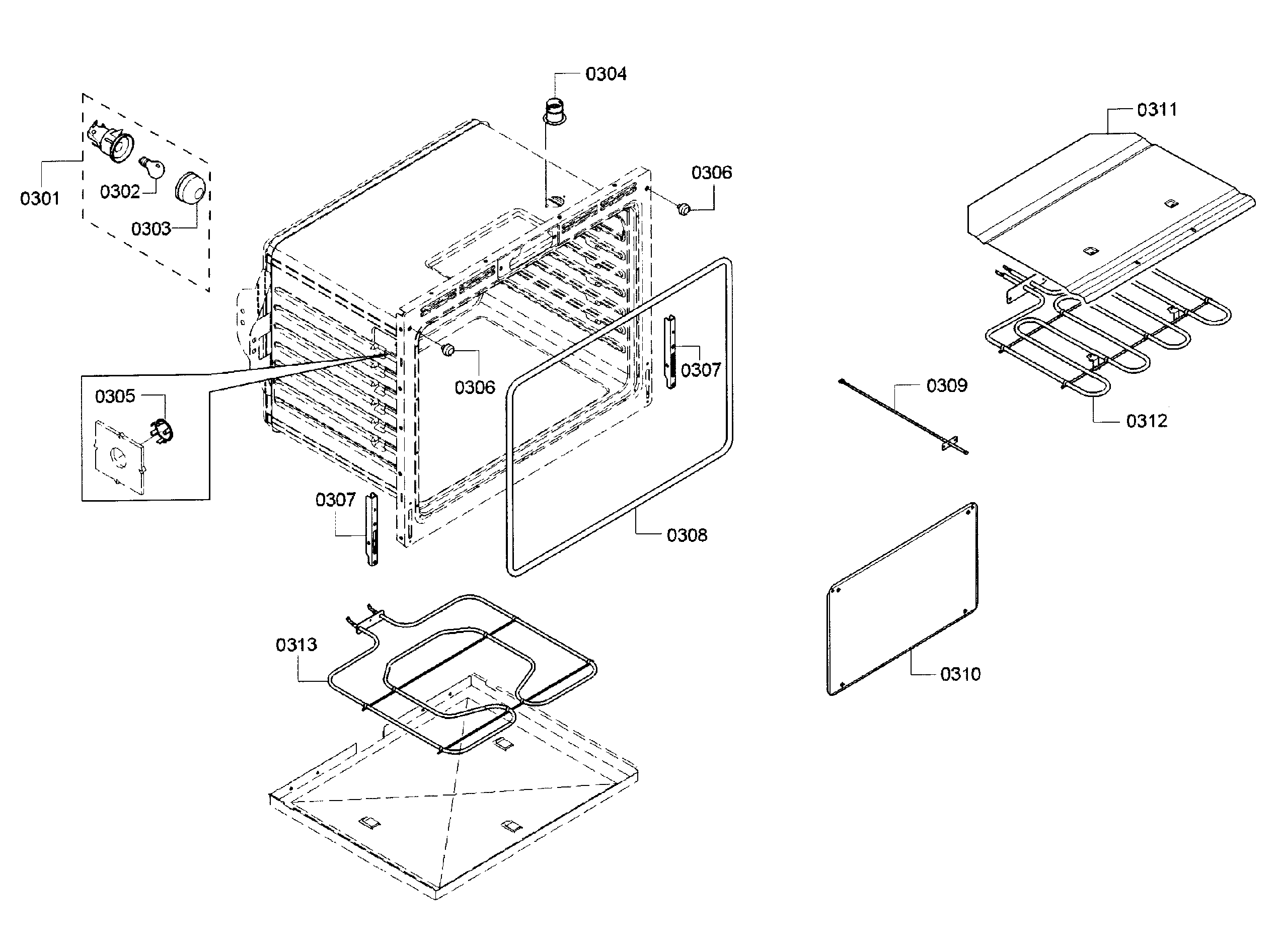 Bosch HBL5551UC/01 cavity-upper diagram