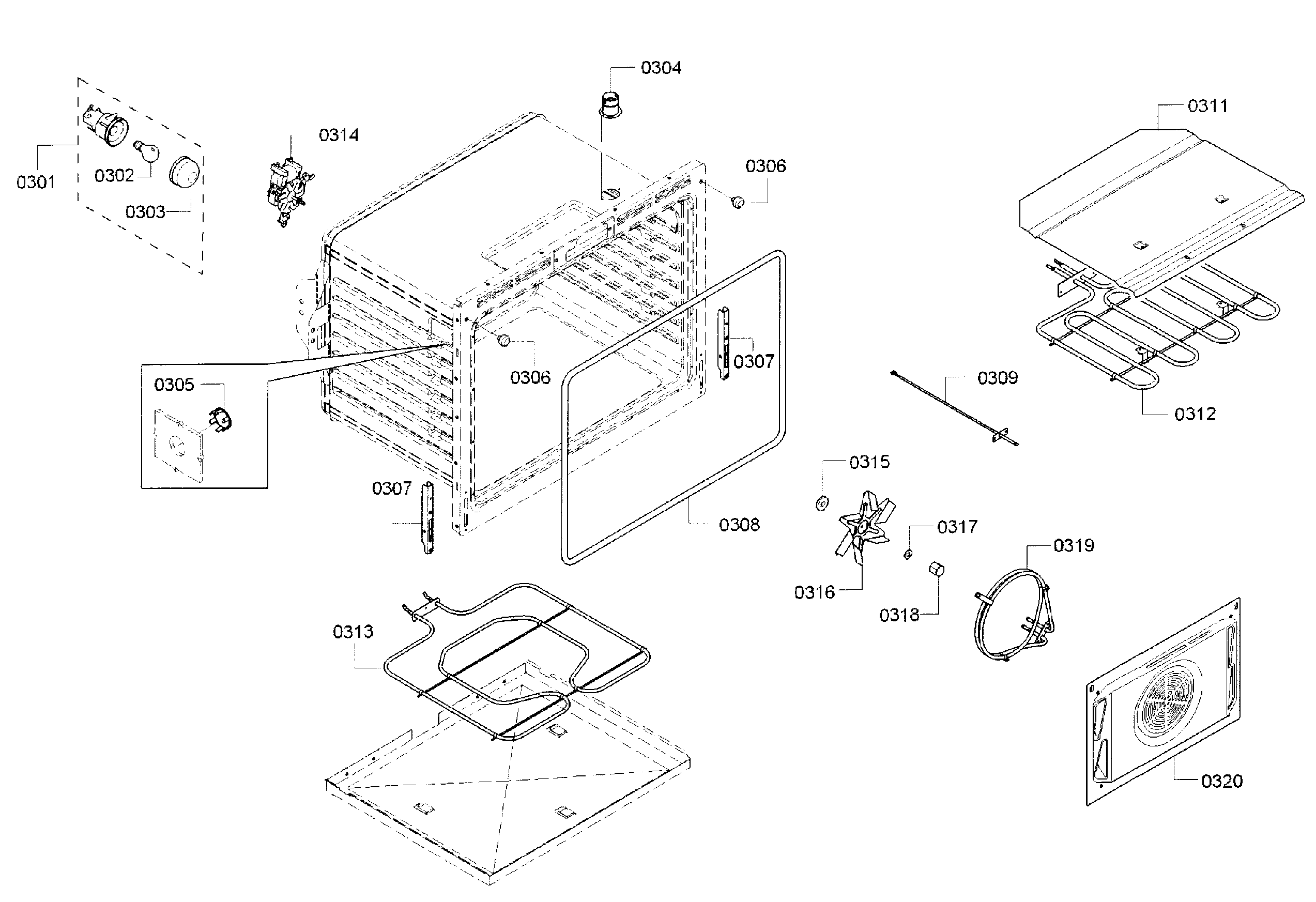 Bosch HBL5651UC/01 cavity-upper diagram