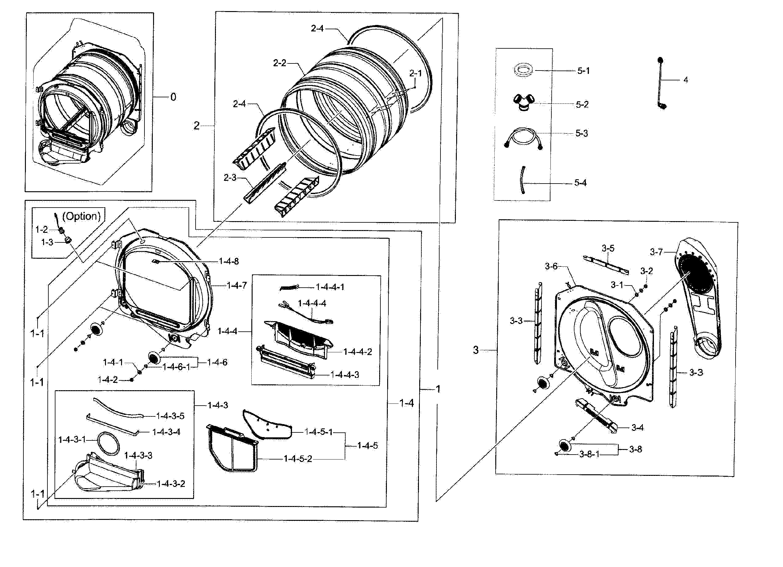 Samsung DV48H7400GW/A2-00 drum parts diagram