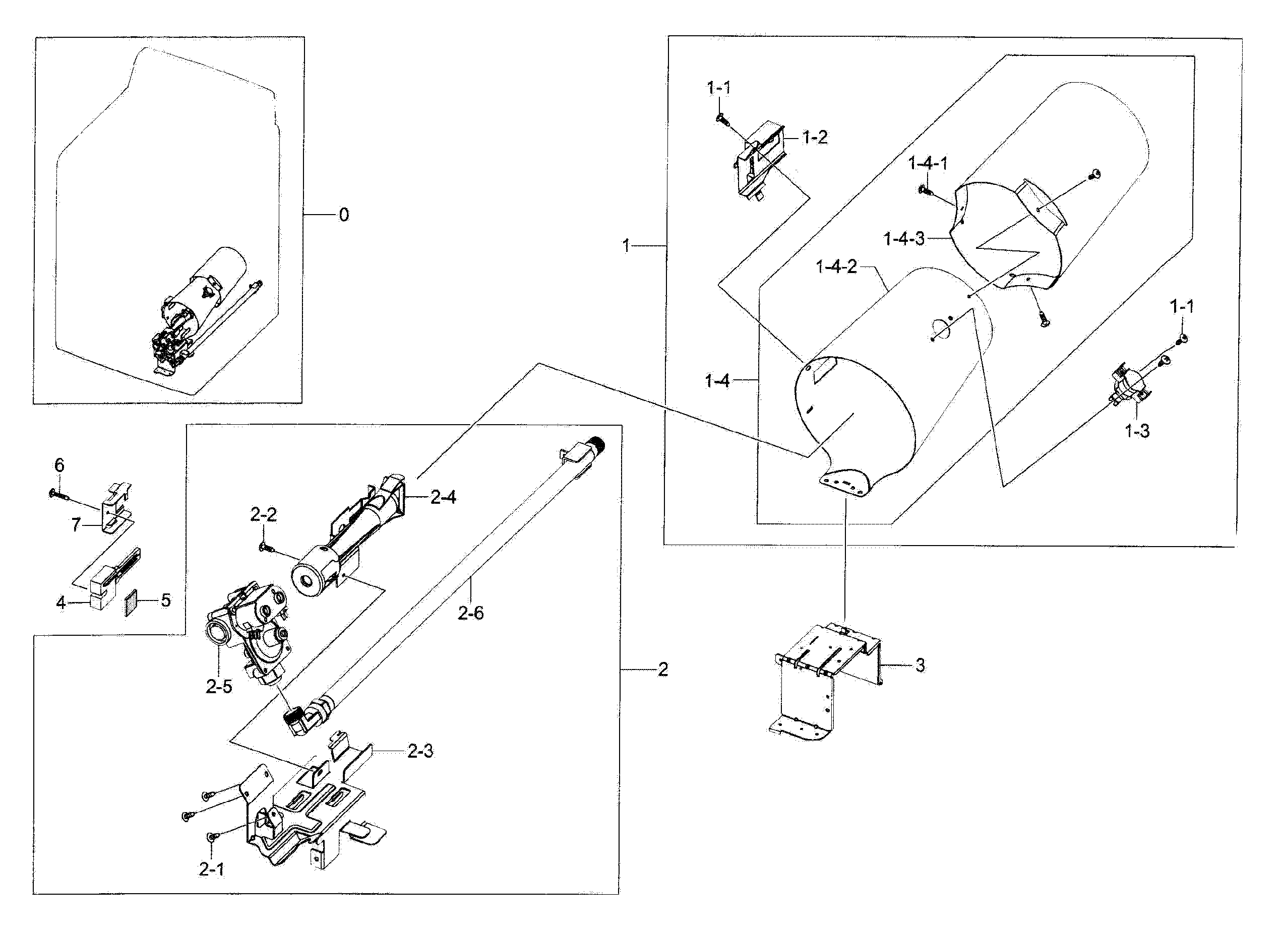 Samsung DV48H7400GW/A2-00 duct & burner diagram