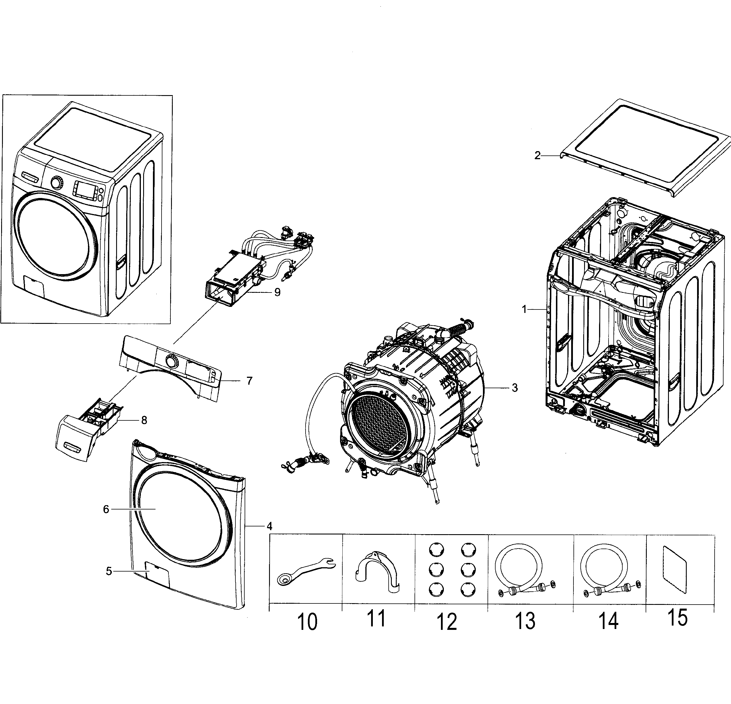 Samsung WF42H5200AW/A2-00 main assy diagram