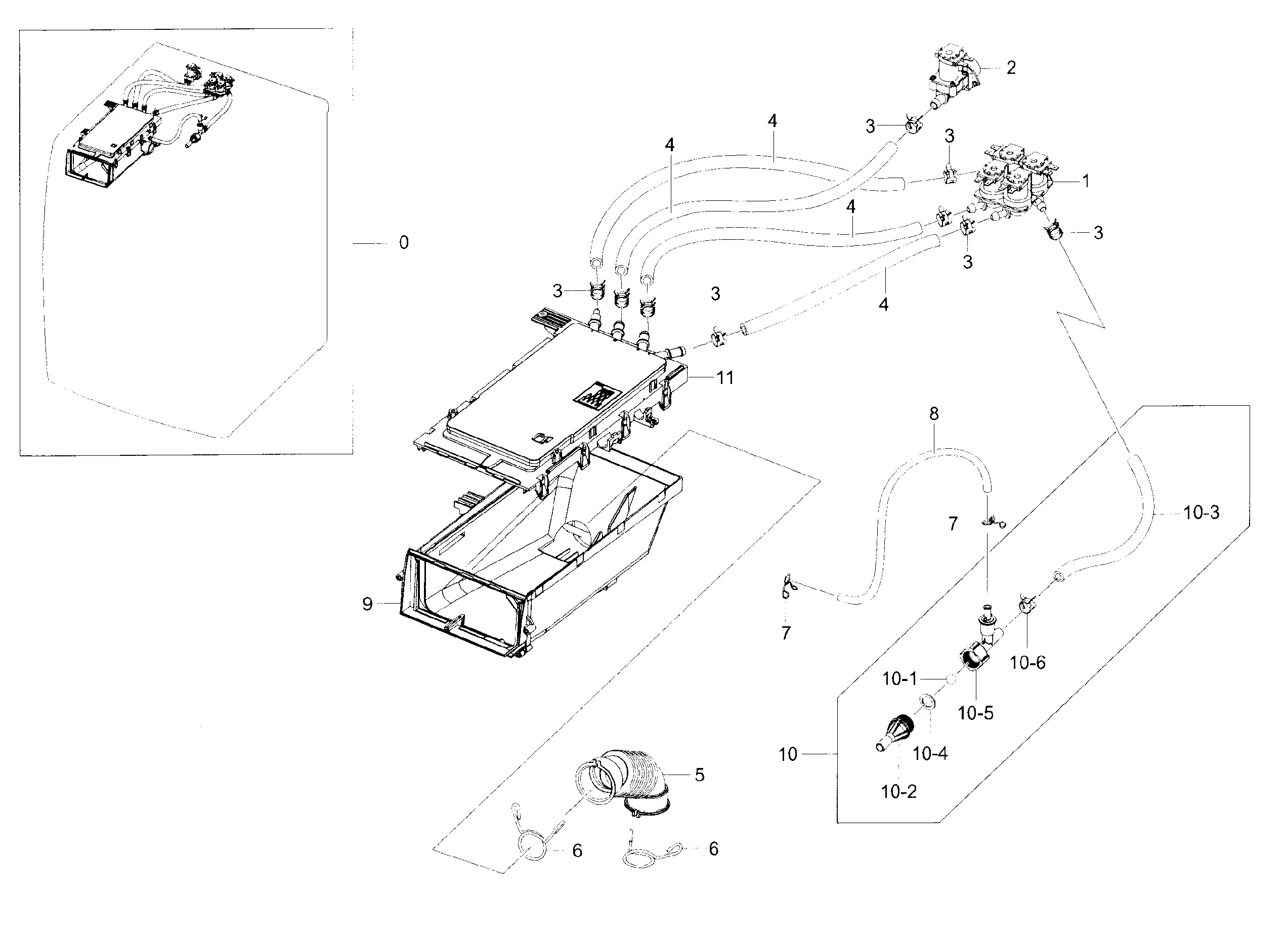 Samsung WF56H9100AG/A2-00 housing drawer diagram