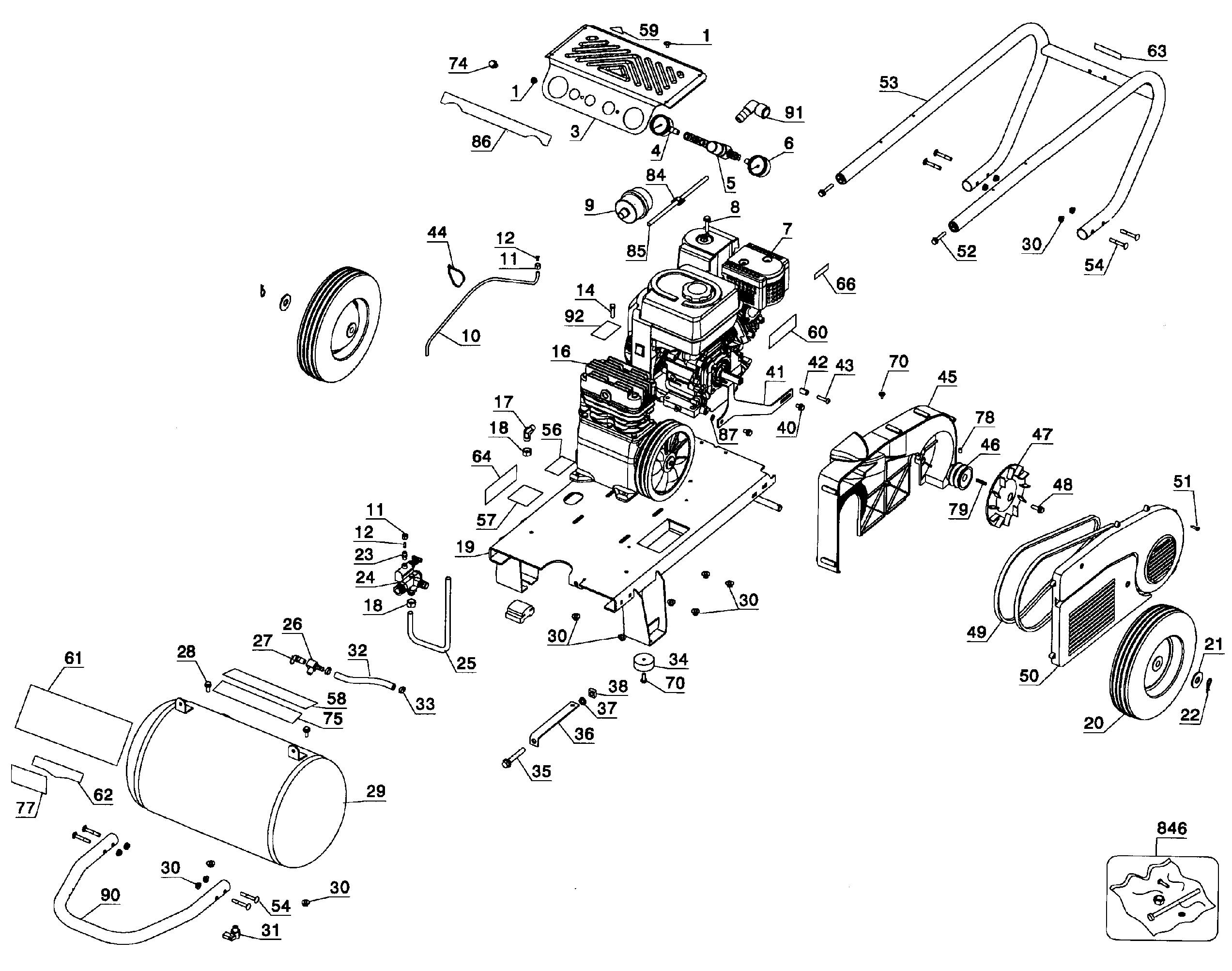 DeWalt D55684 TYPE 1 frame diagram