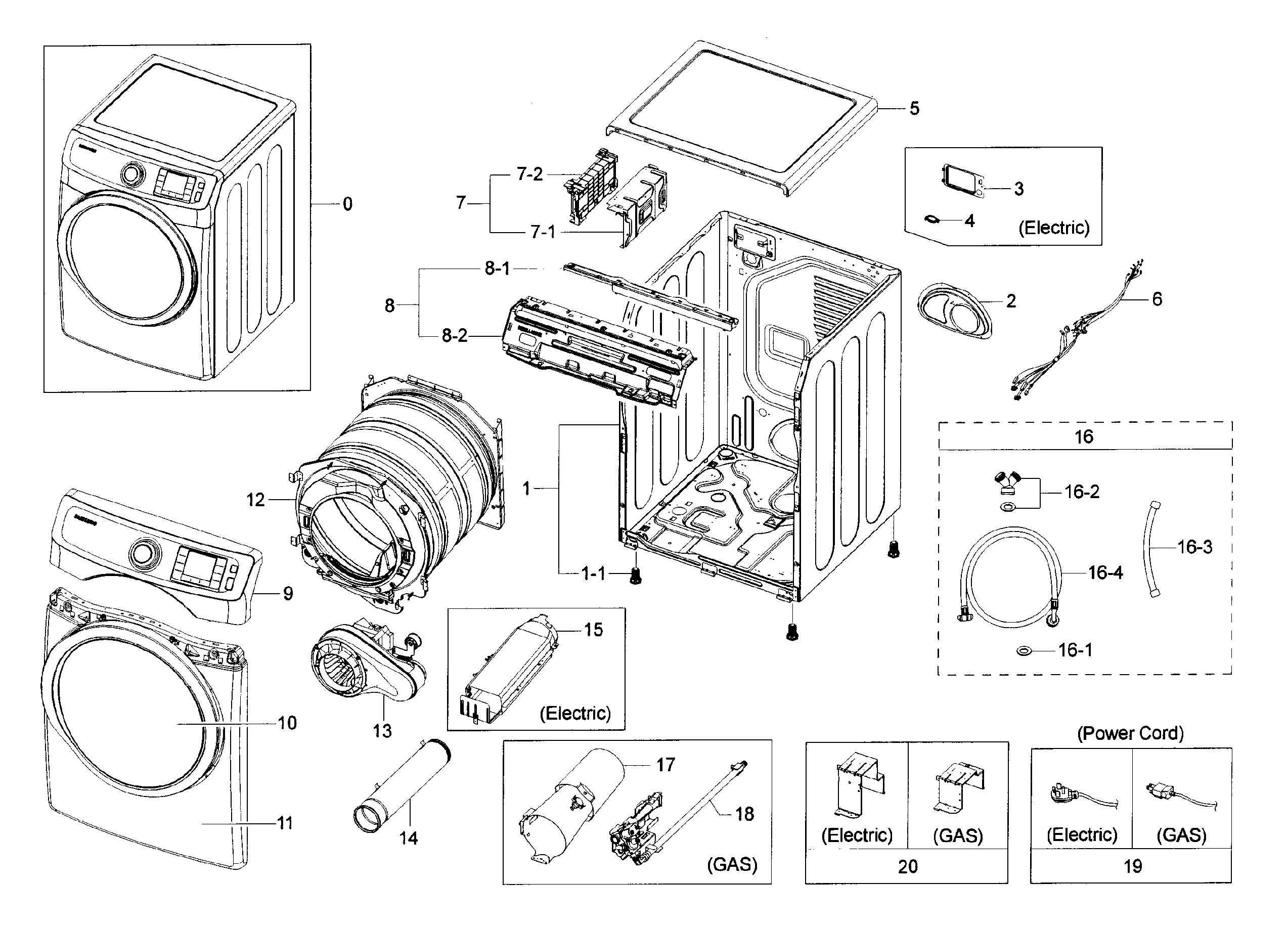 Samsung DV42H5000GW/A3-00 main assy diagram