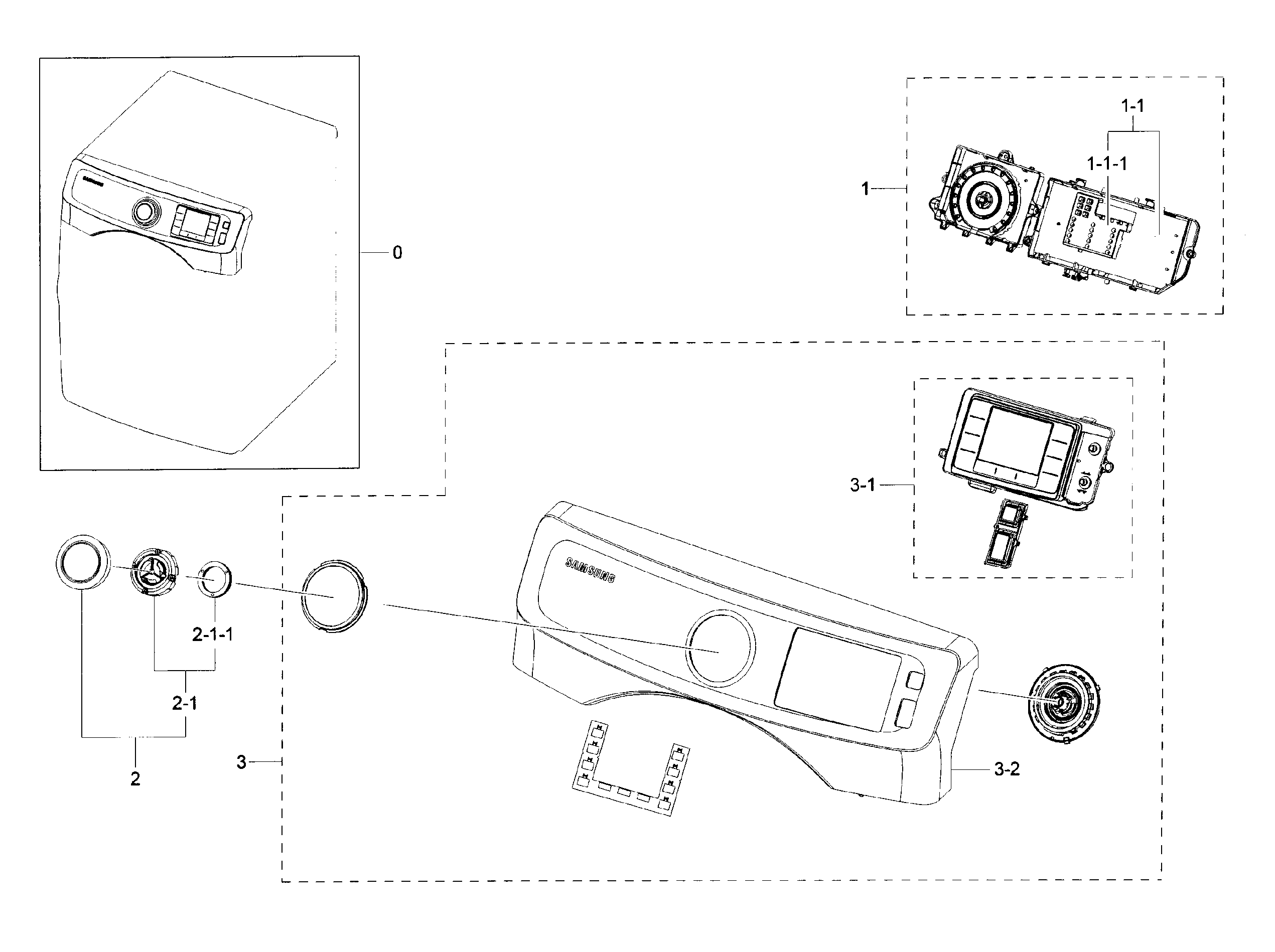 Samsung DV42H5000EW/A3-00 control panel diagram