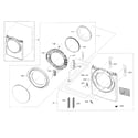 Samsung DV42H5400GF/A3-00 frame front & door diagram