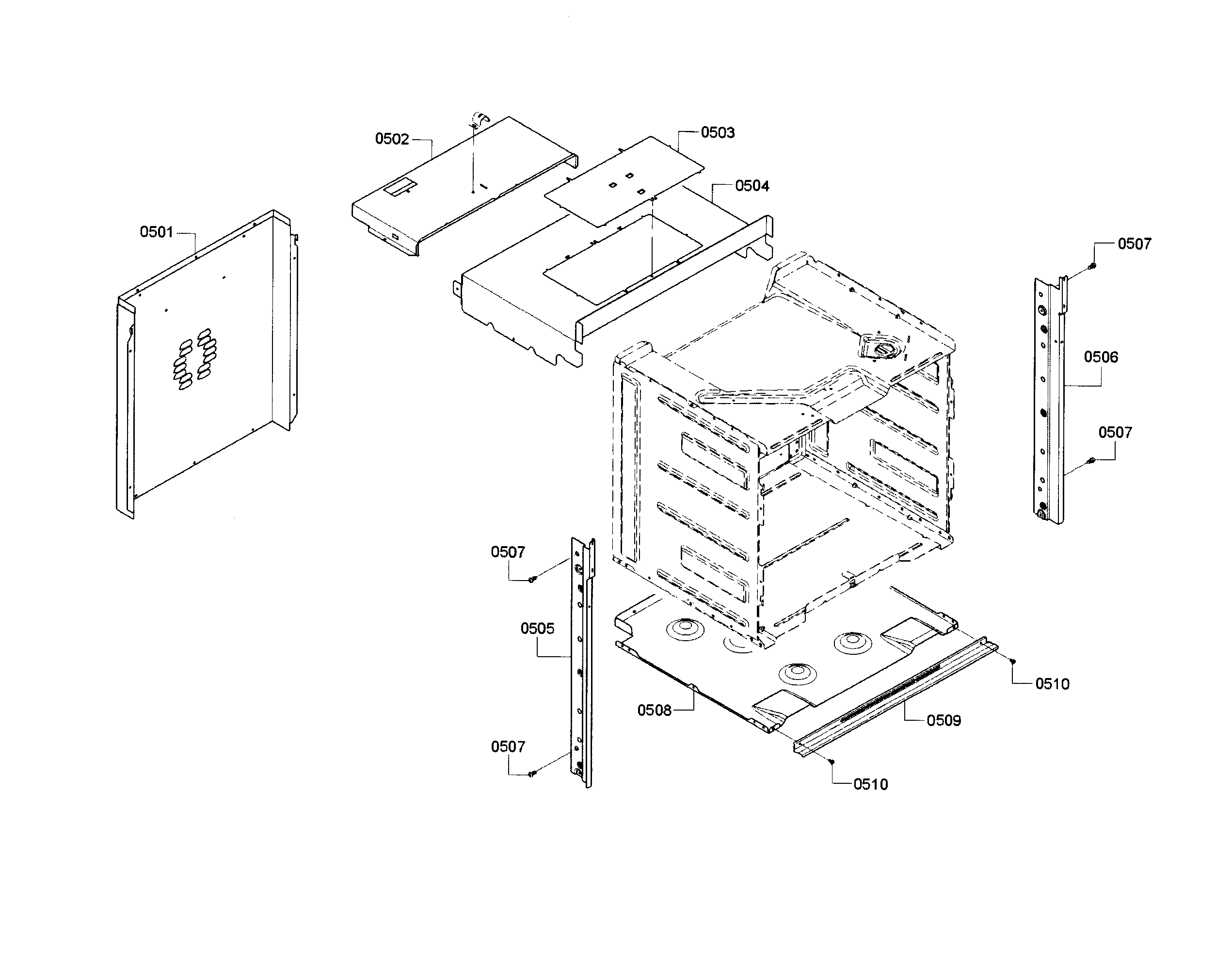 Bosch HBN5451UC/01 cabinet diagram