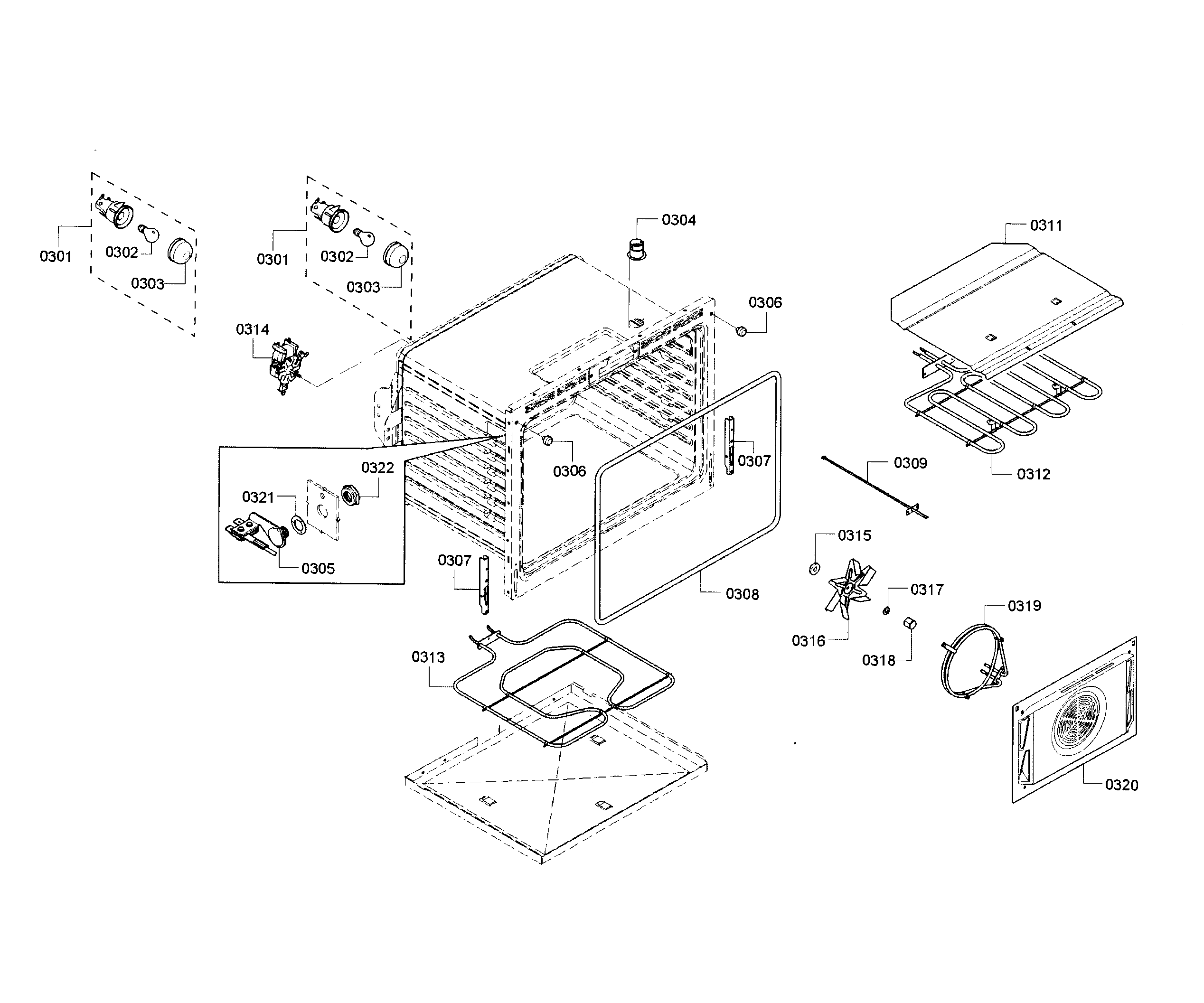 Bosch HBL8661UC/01 cavity-upper diagram