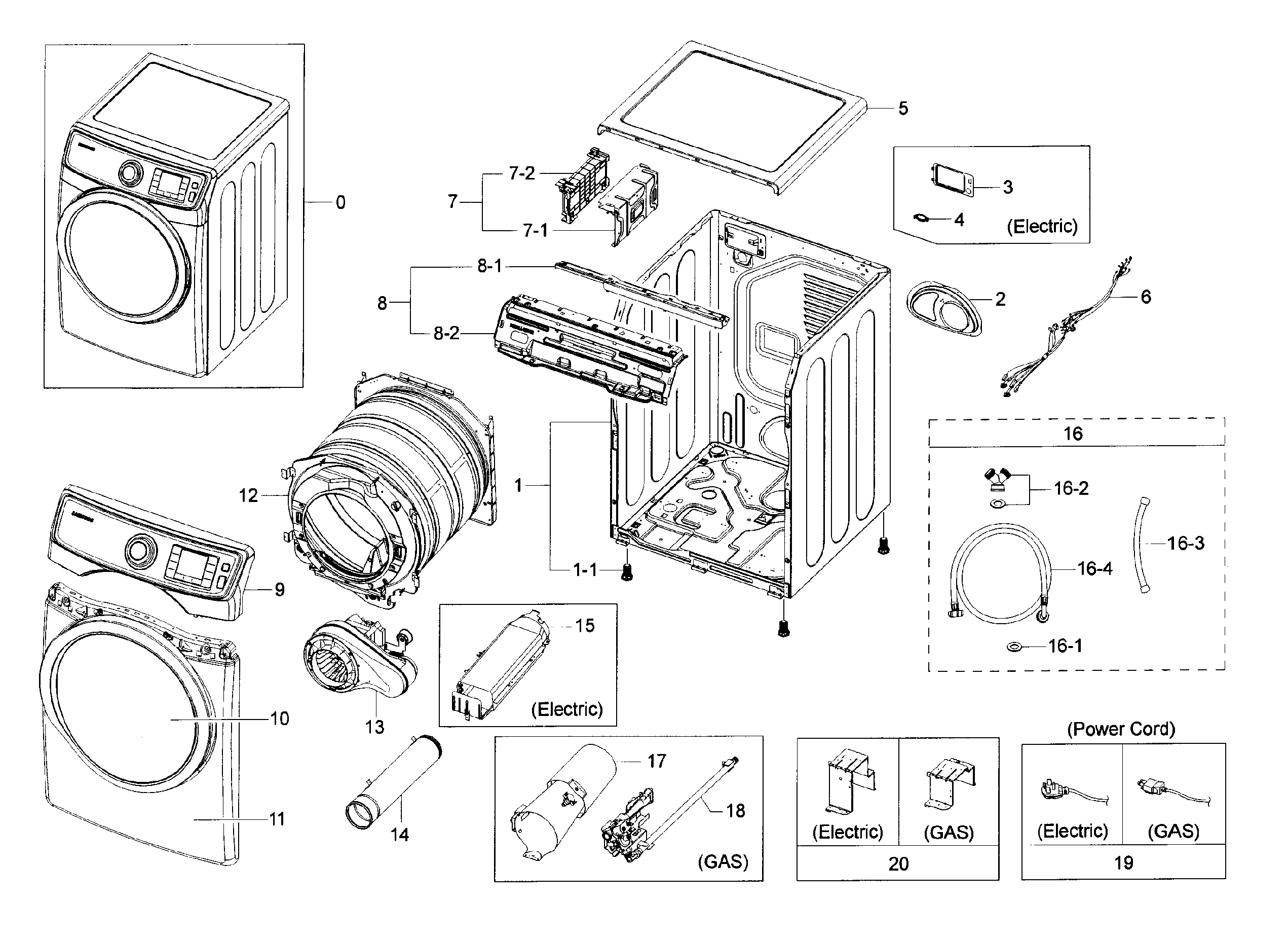 Samsung DV45H6300EG/A3-00 main assy diagram