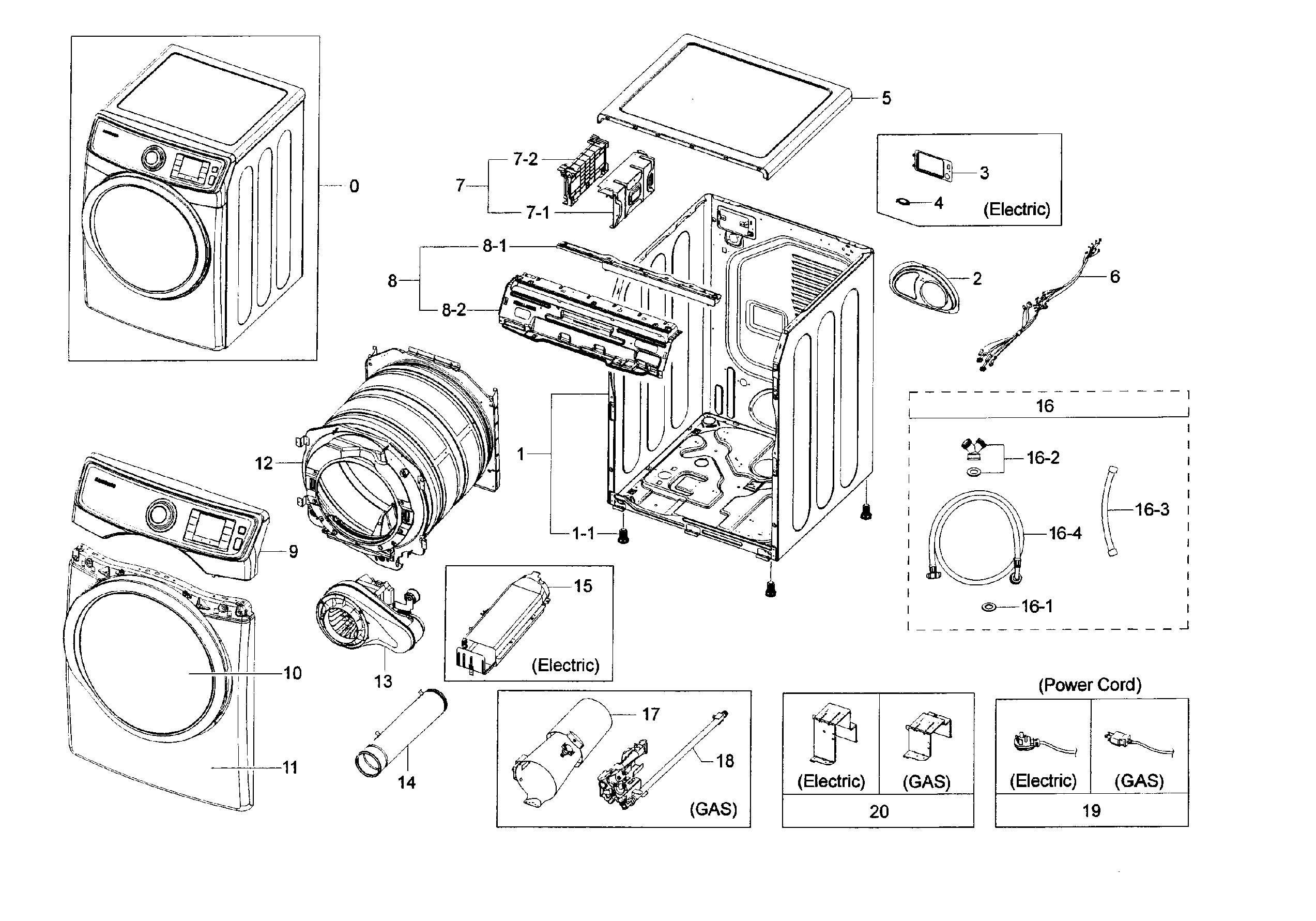 Samsung DV45H6300GG/A3-00 main assy diagram