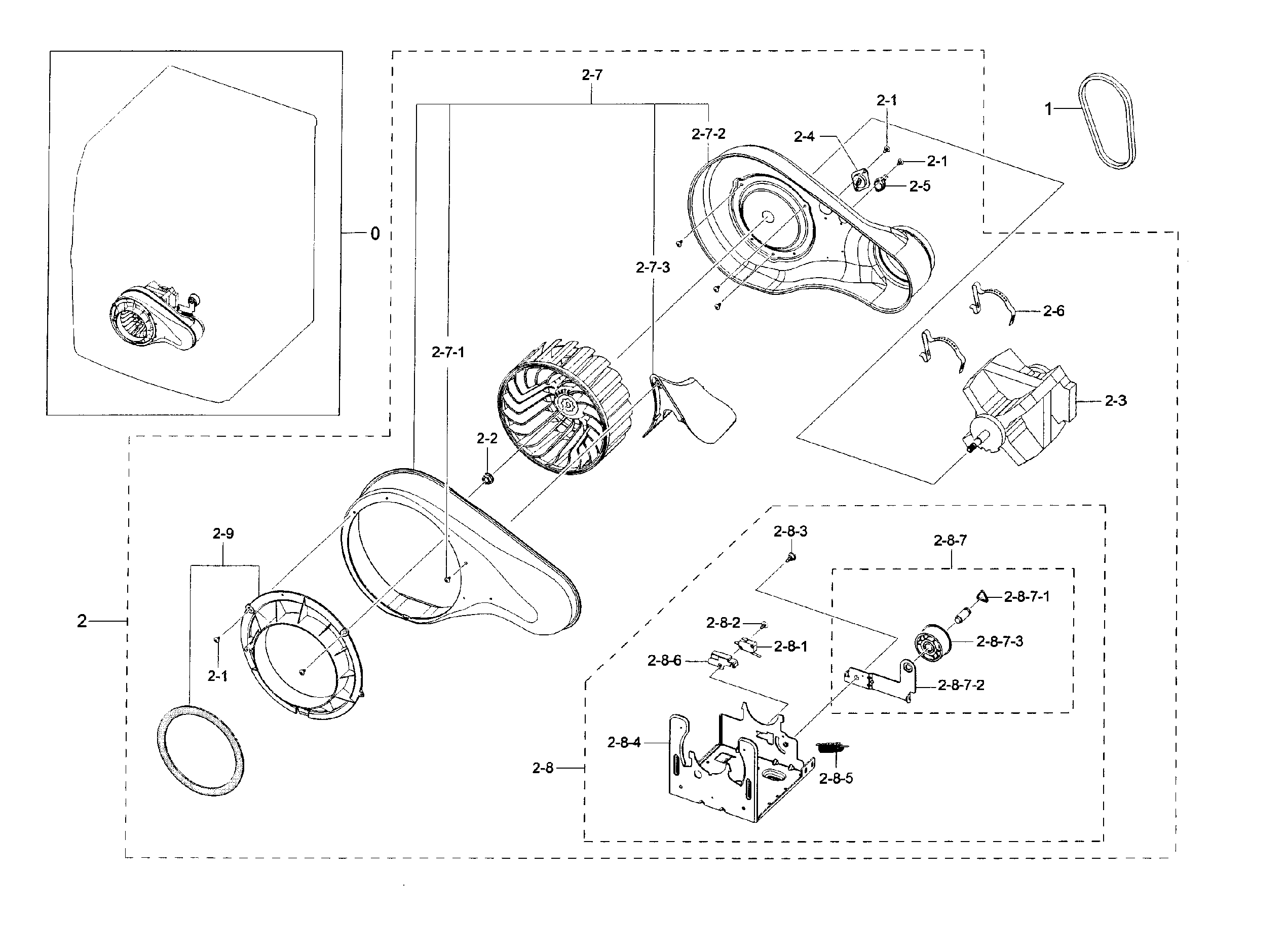 Samsung DV45H6300GG/A3-00 motor duct diagram