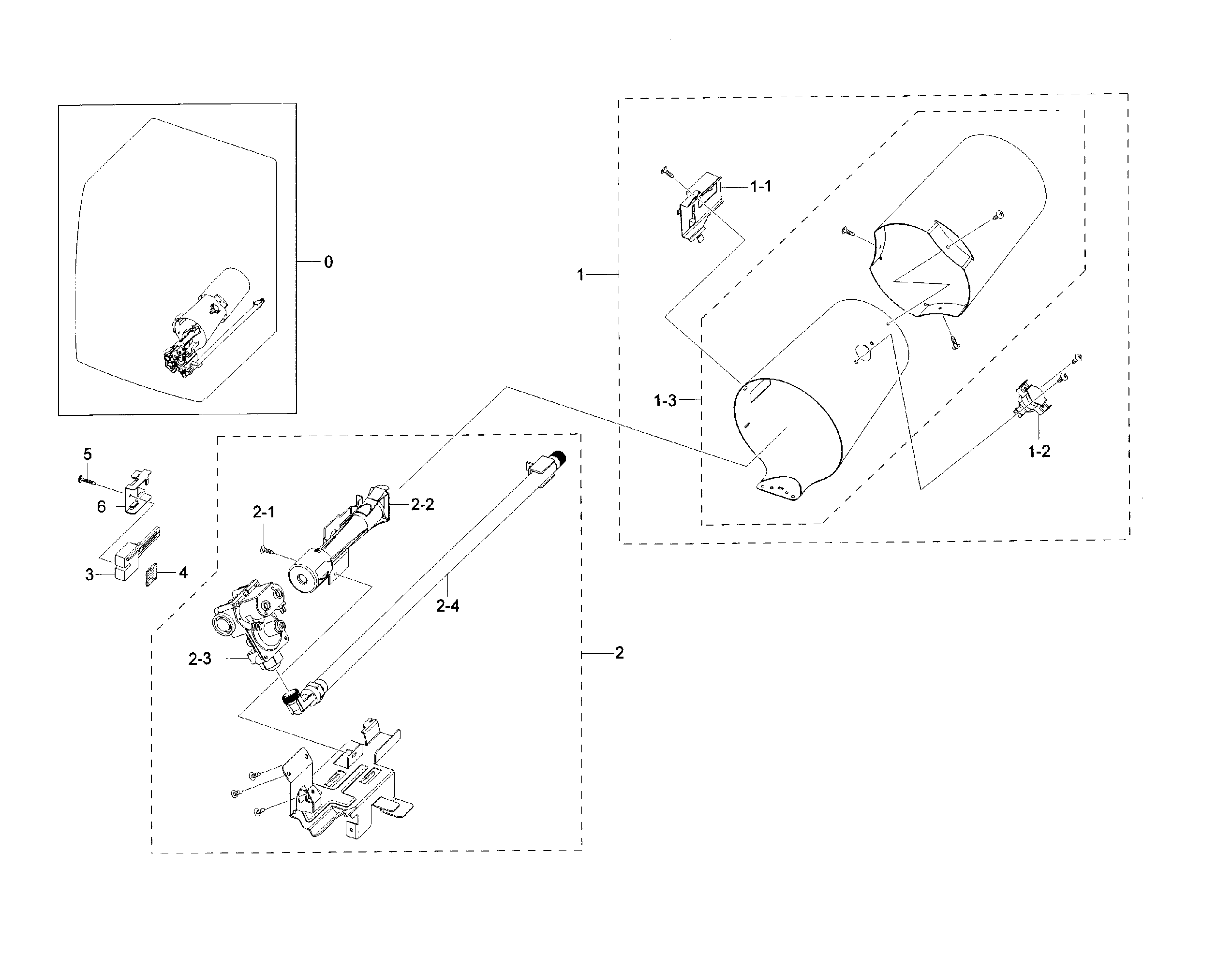 Samsung DV45H6300GG/A3-00 duct & burne diagram