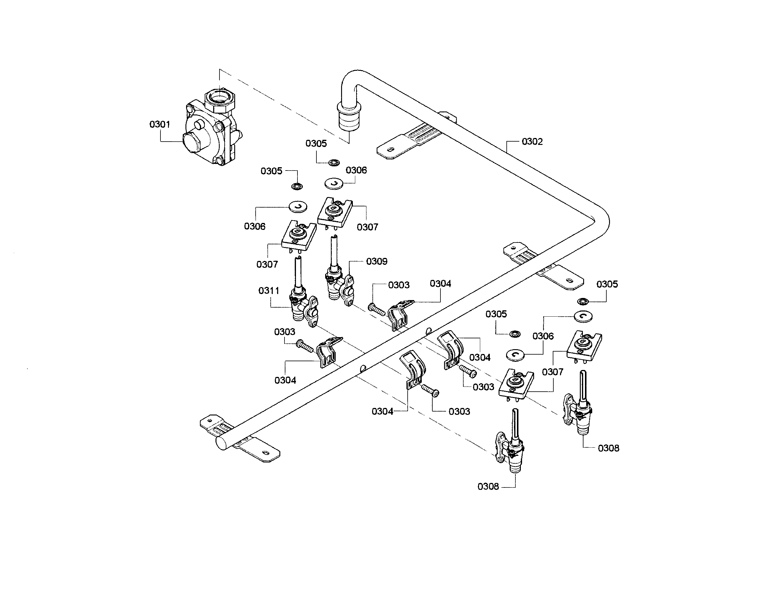 Bosch NGM5055UC/01 valve assy diagram