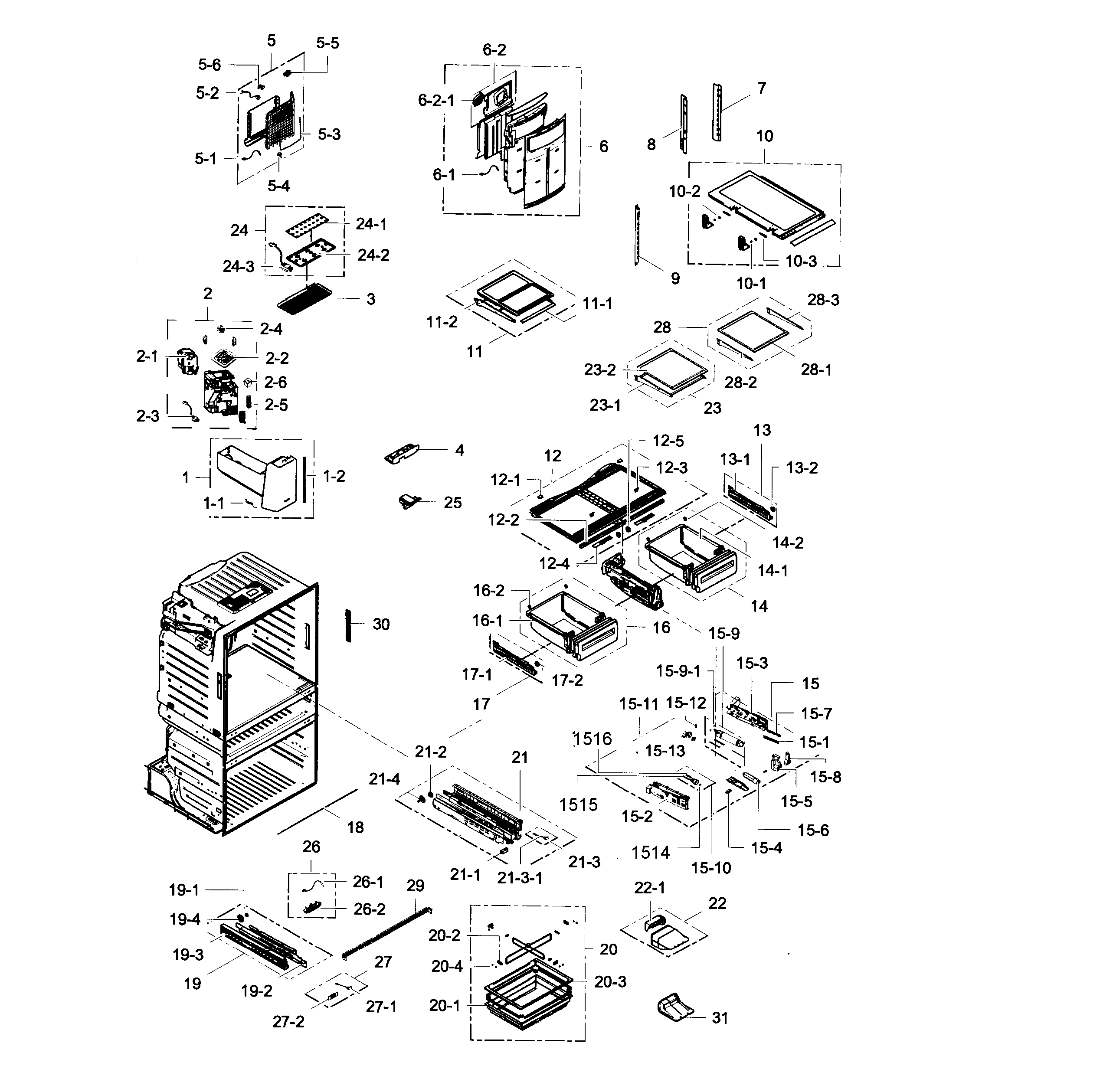 Samsung RF28HMELBSR/AA-00 refrigerator diagram