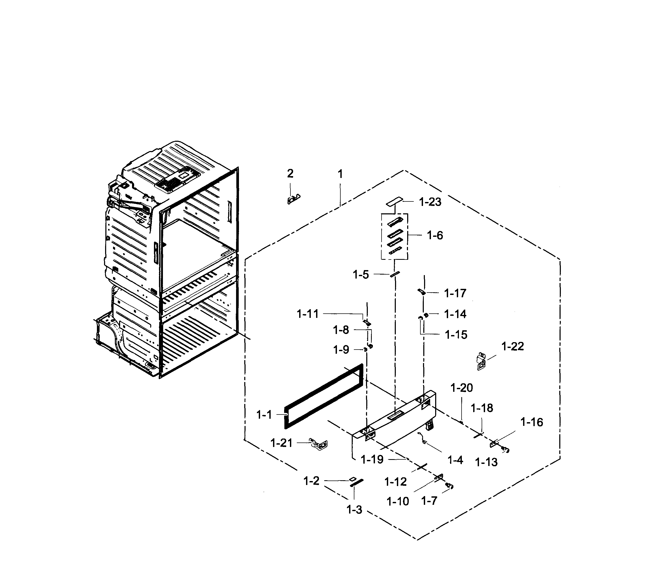Samsung RF28HMELBSR/AA-00 flexzone door diagram