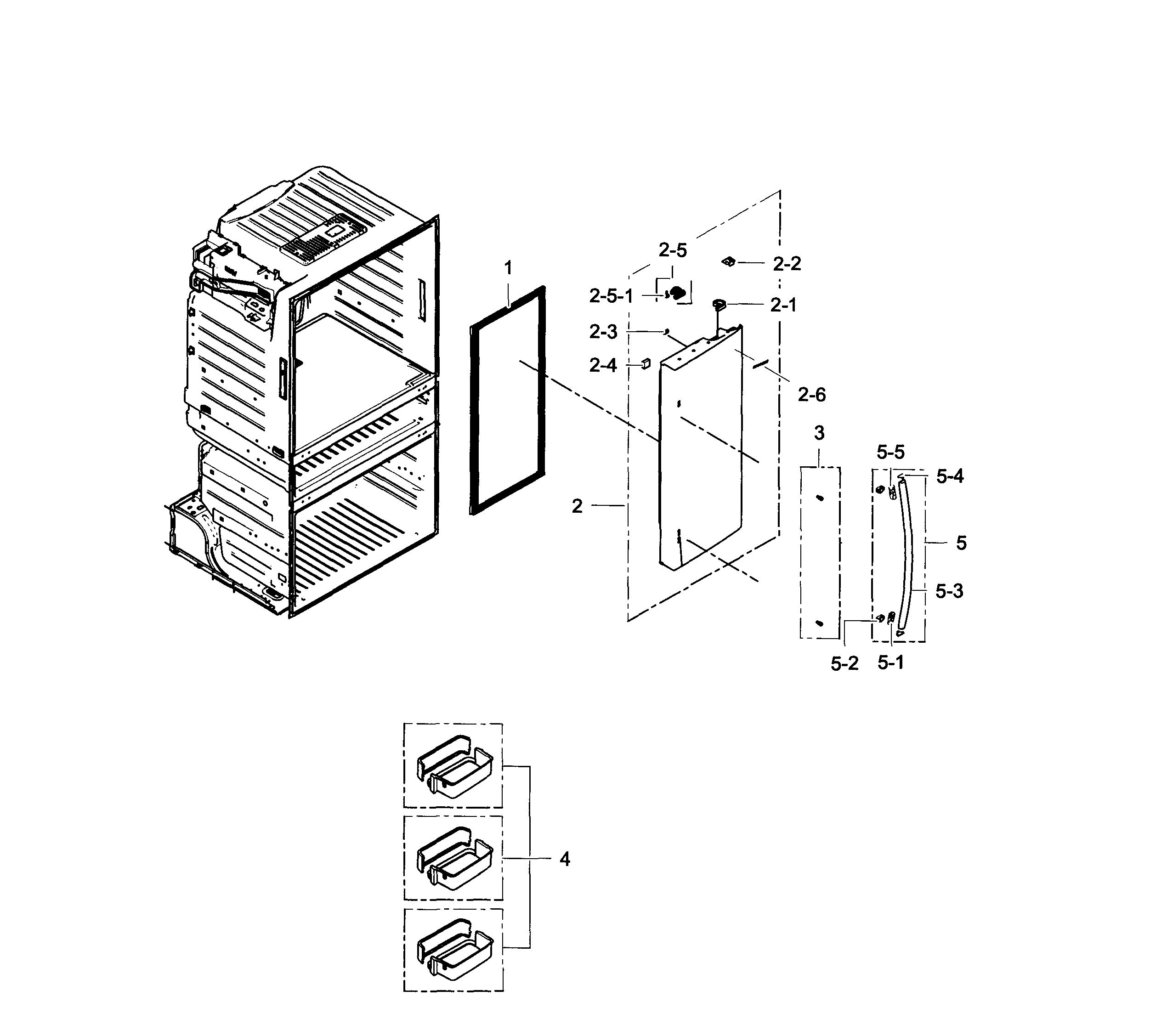 Samsung RF28HMELBSR/AA-00 refrigerator door r diagram