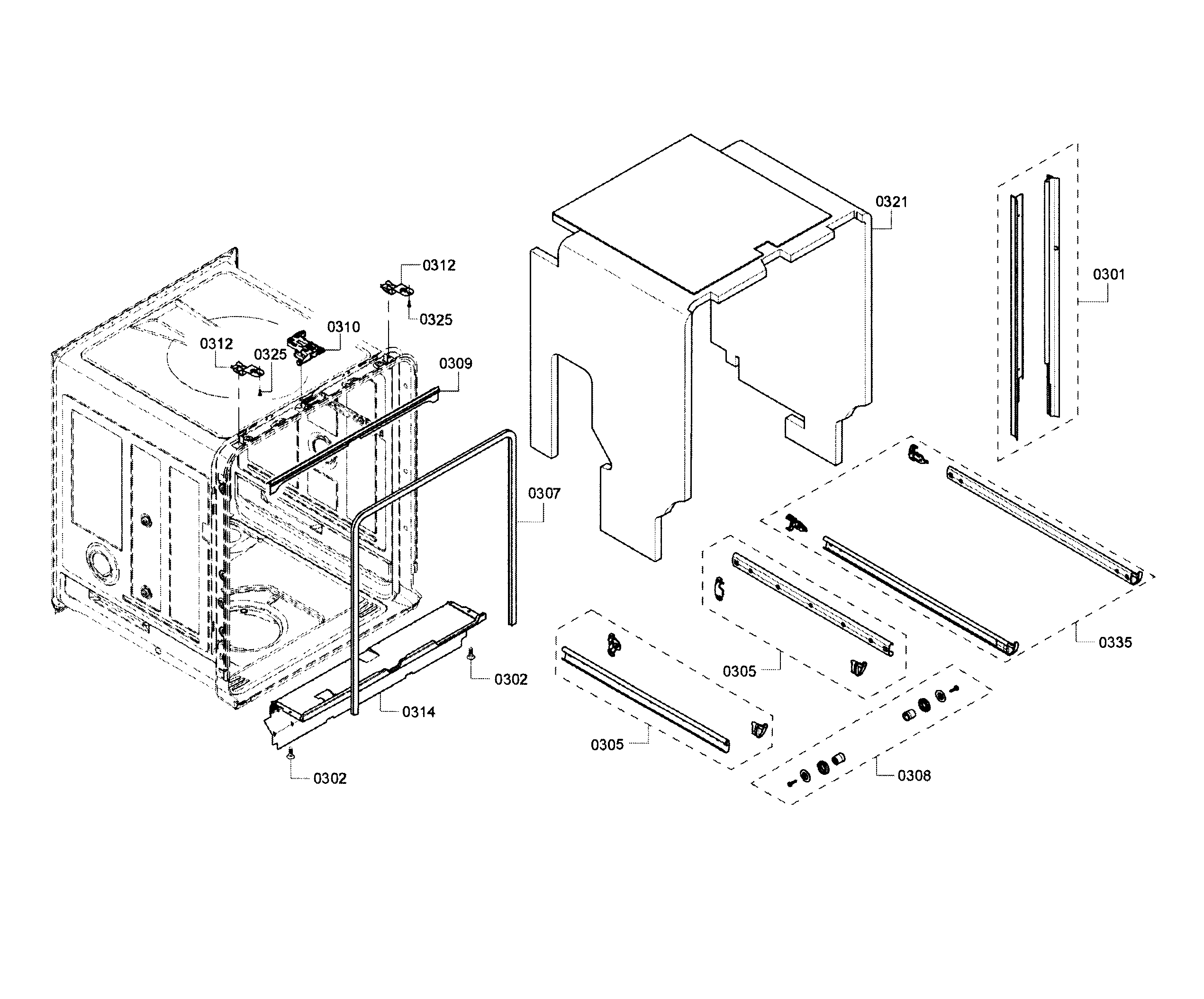 Bosch SHX68T56UC/02 cabinet diagram