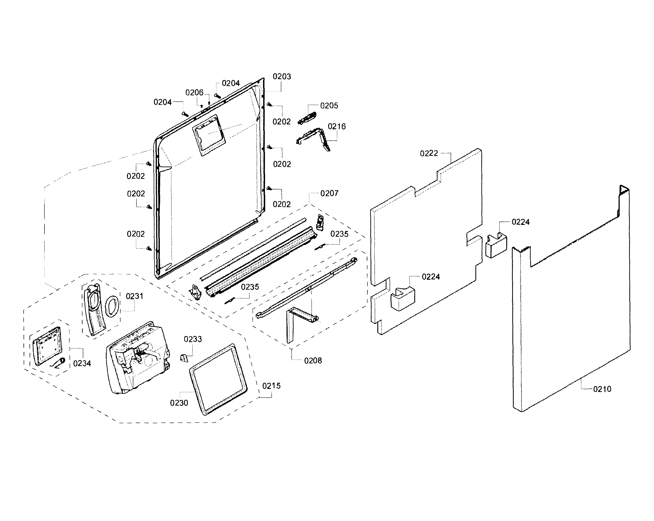 Bosch SHE53T55UC/02 door diagram
