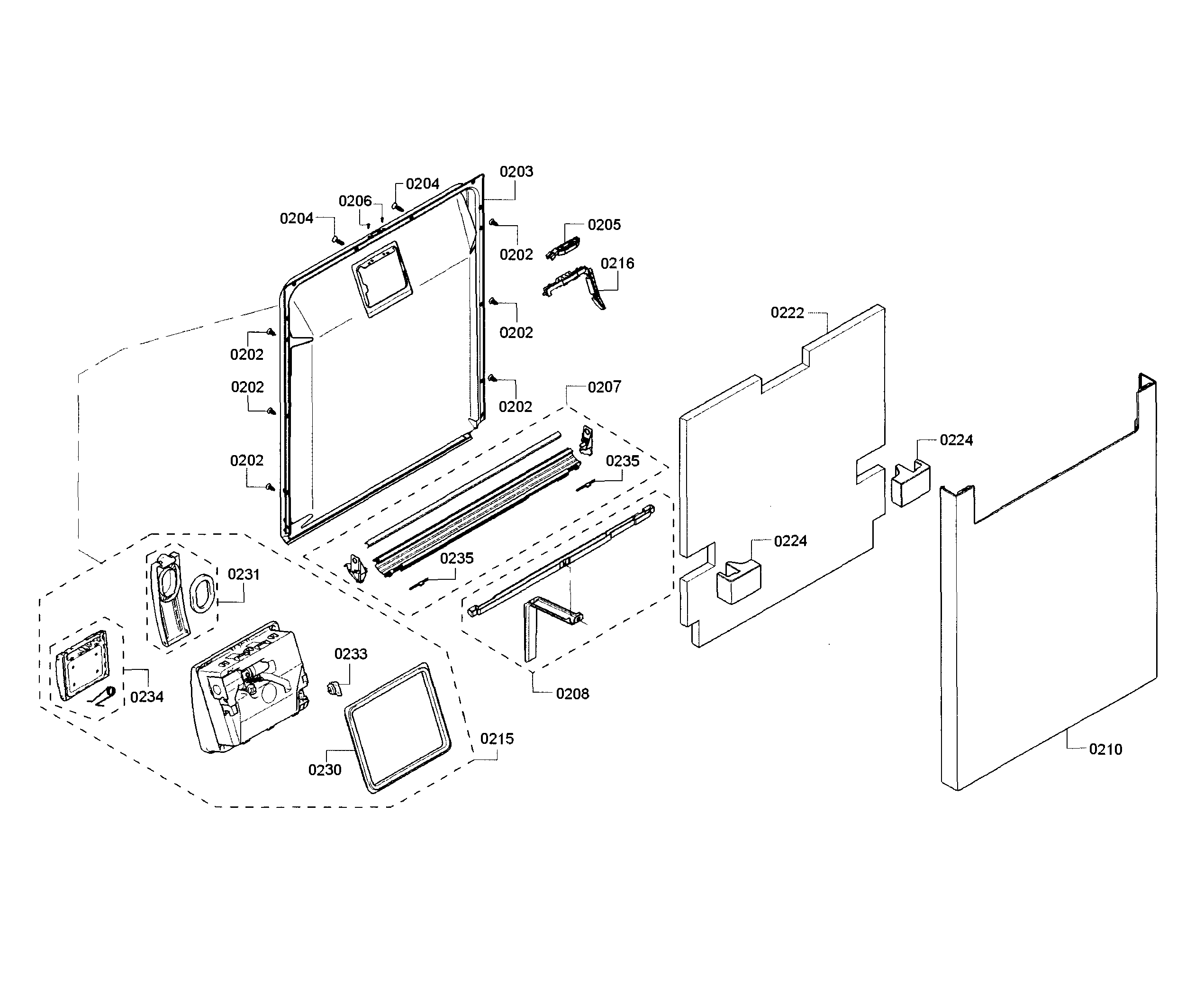 Bosch SHE65T52UC/02 door diagram